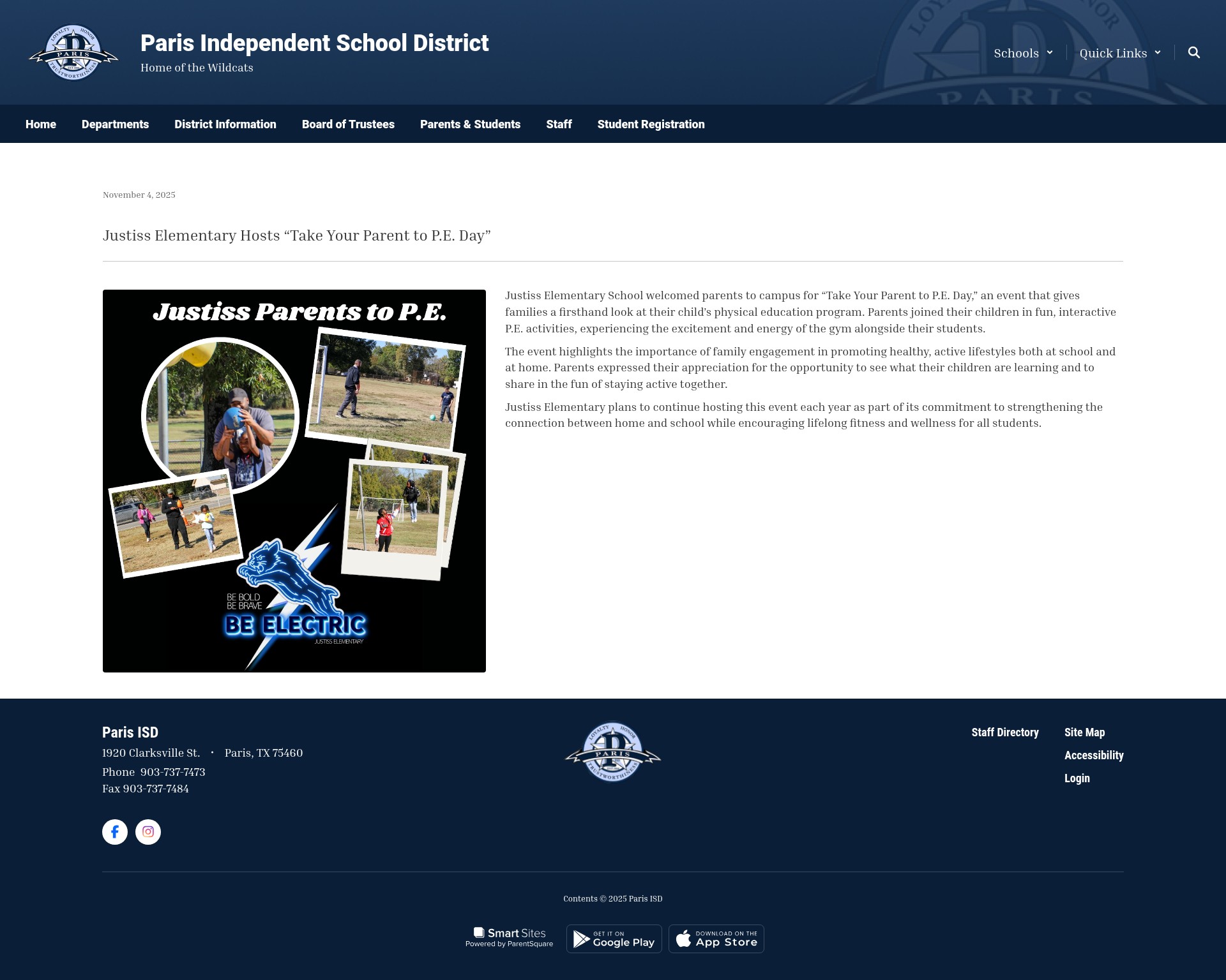 Screenshot of parisisd.net