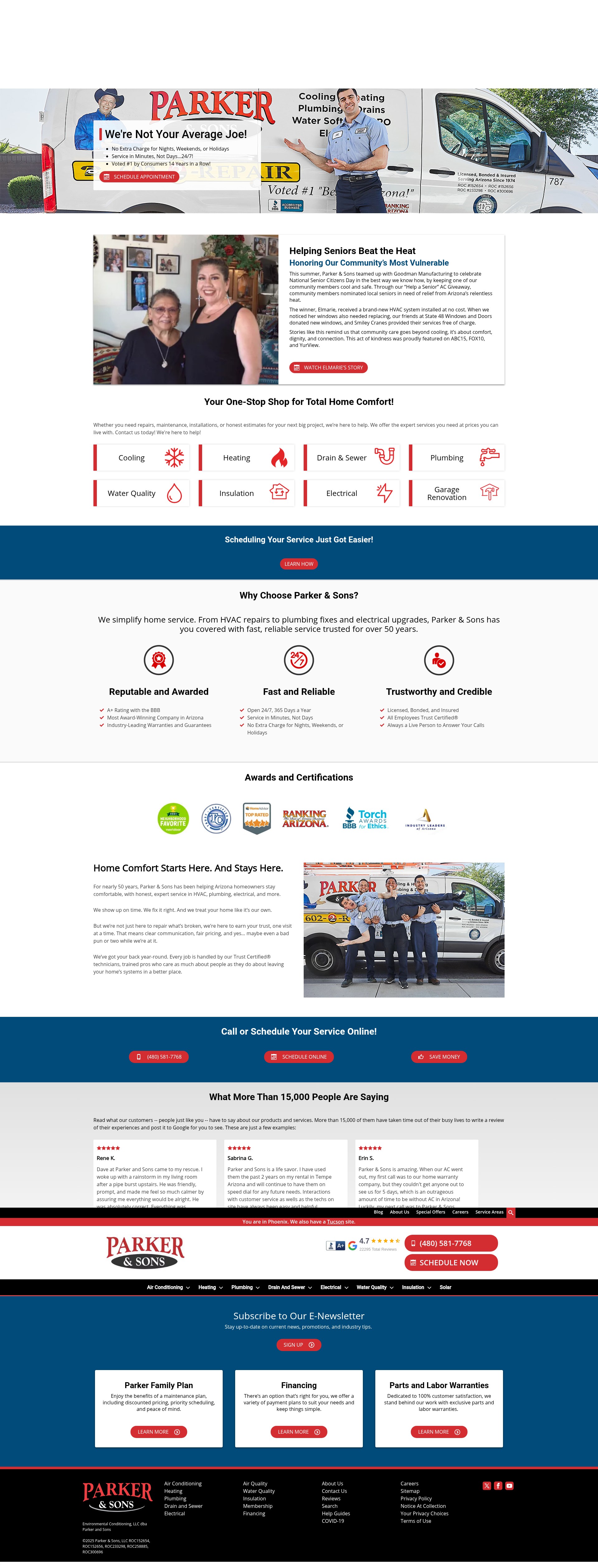 Screenshot of parkerandsons.com