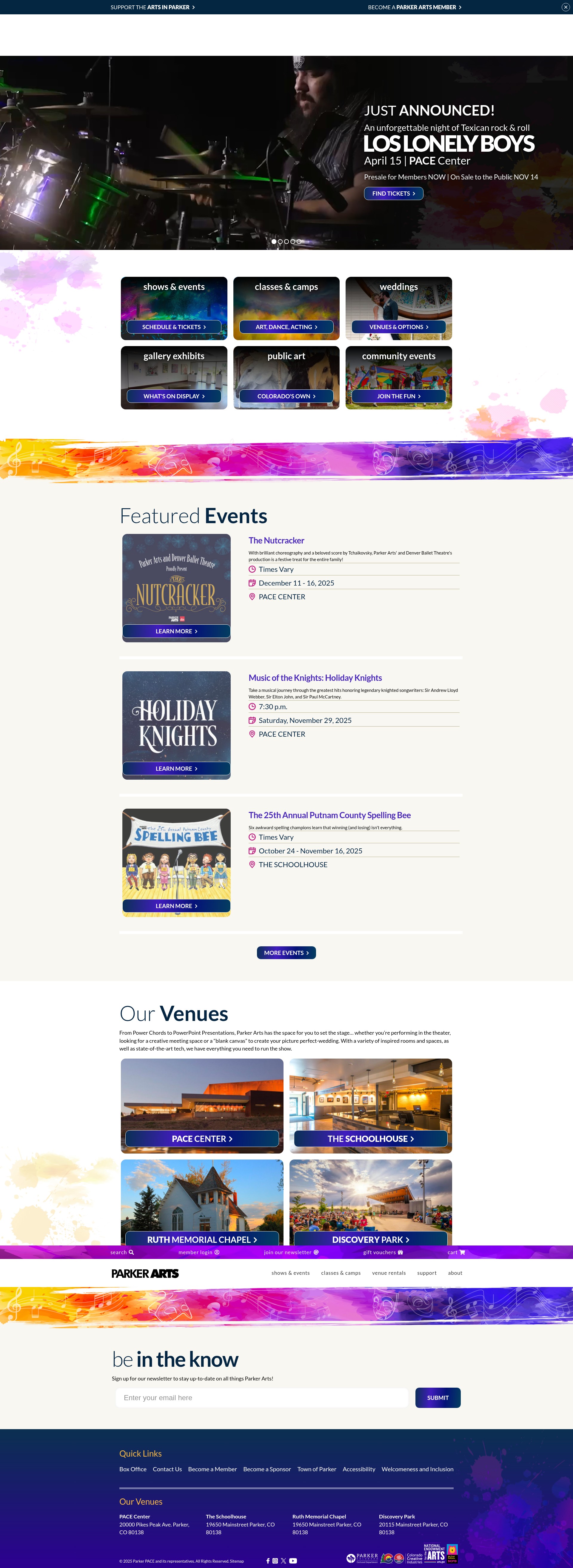 Screenshot of parkerarts.org