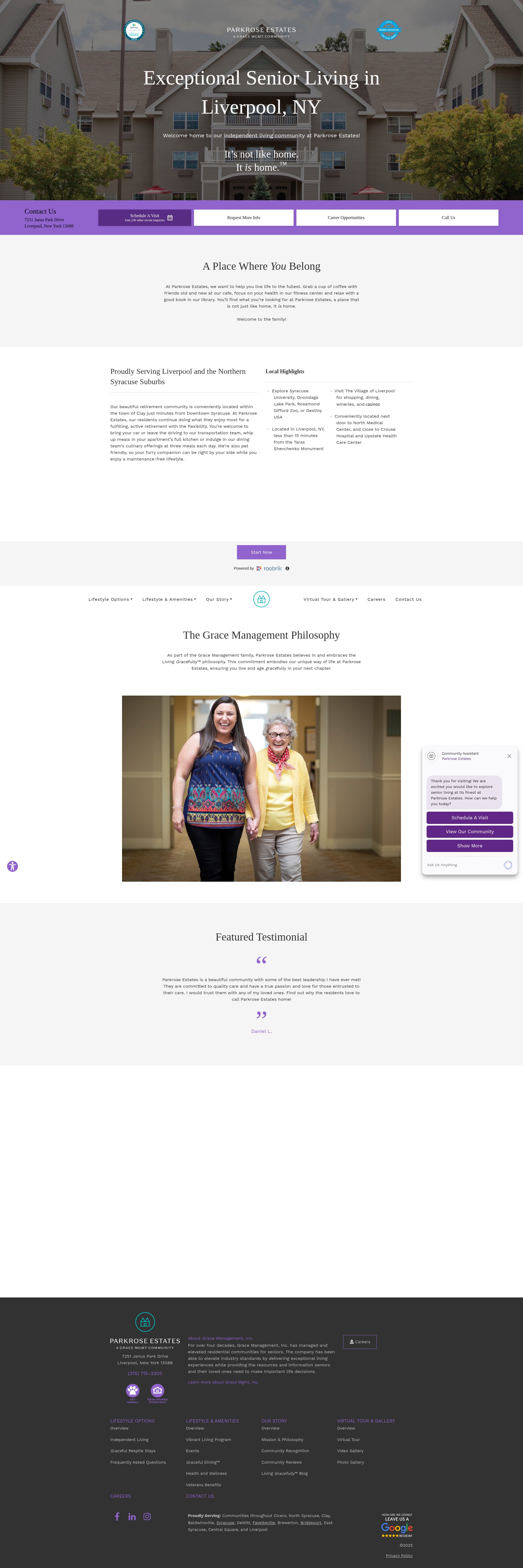 Screenshot of parkroseestates.com