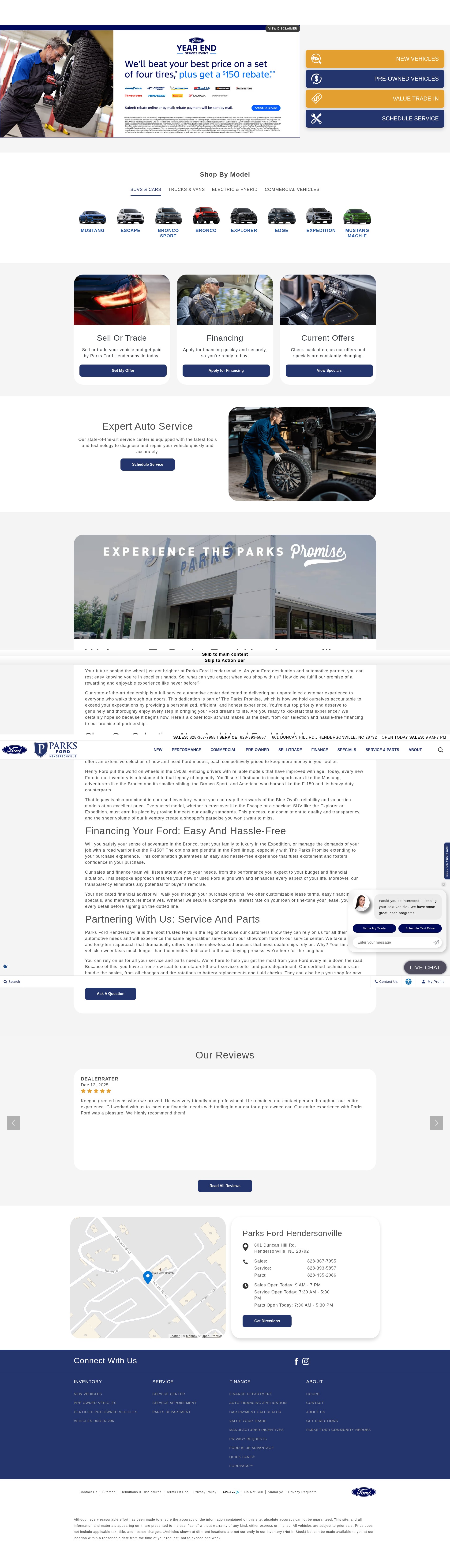 Screenshot of parksfordhendersonville.com