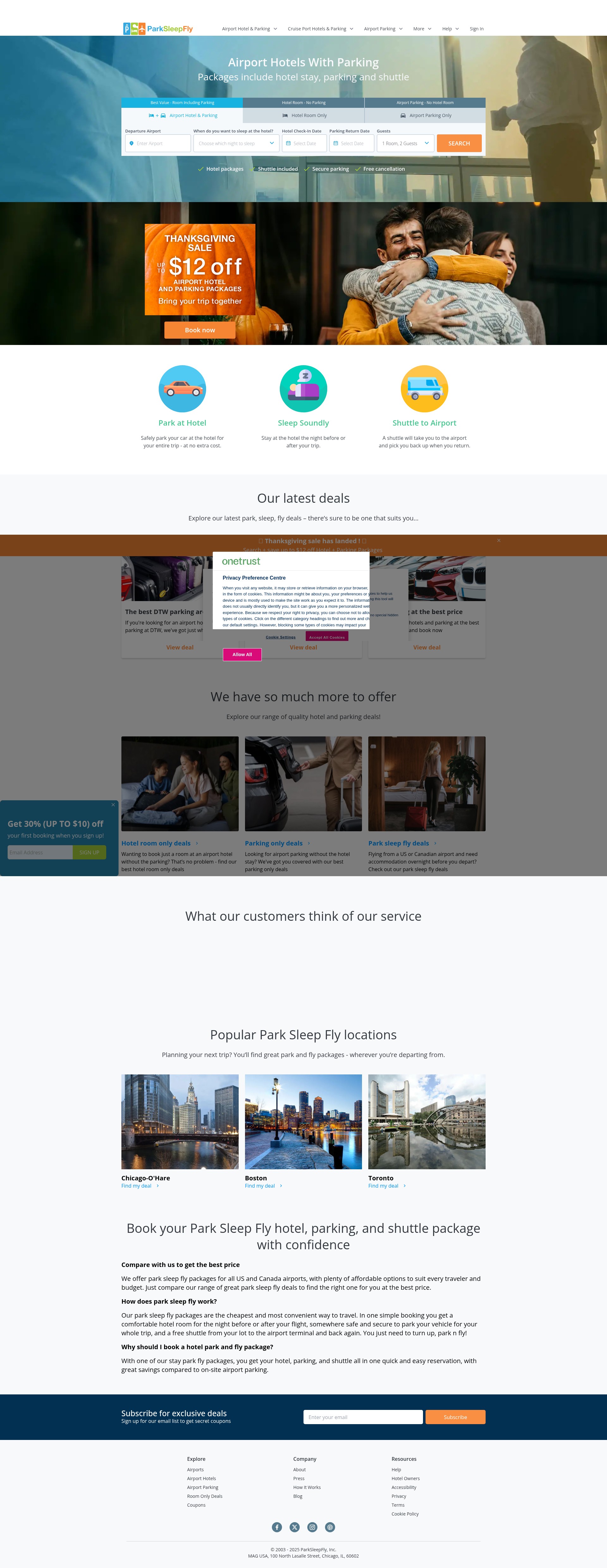 Screenshot of parksleepfly.com