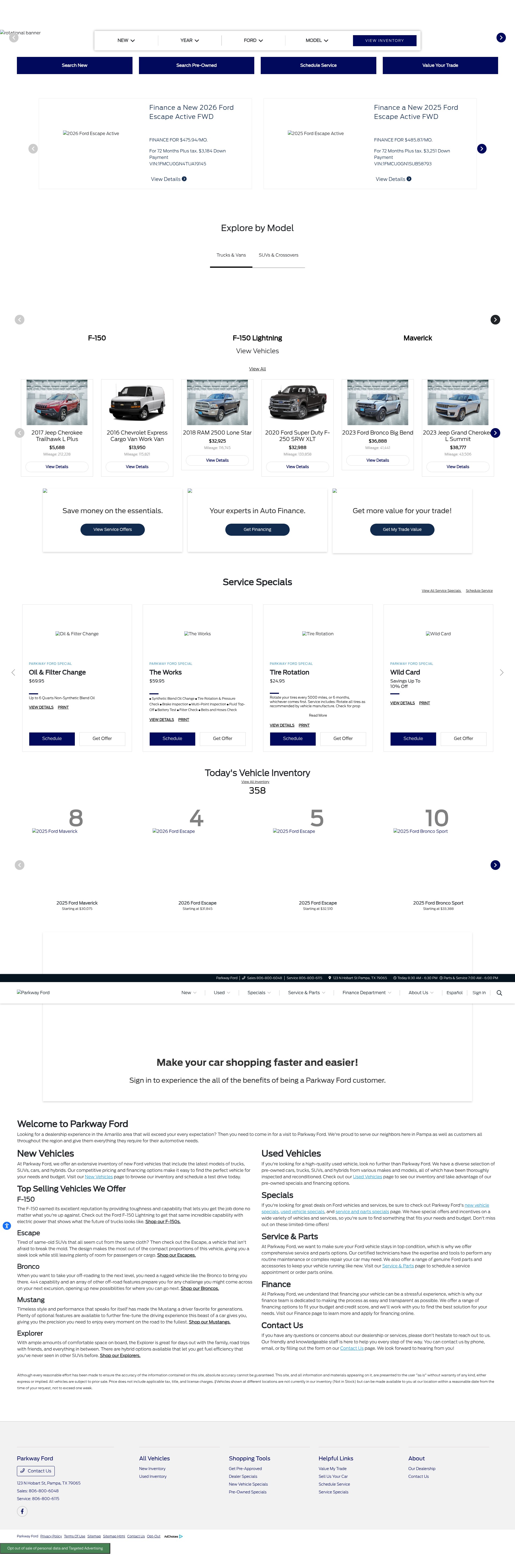 Screenshot of parkway-ford.com
