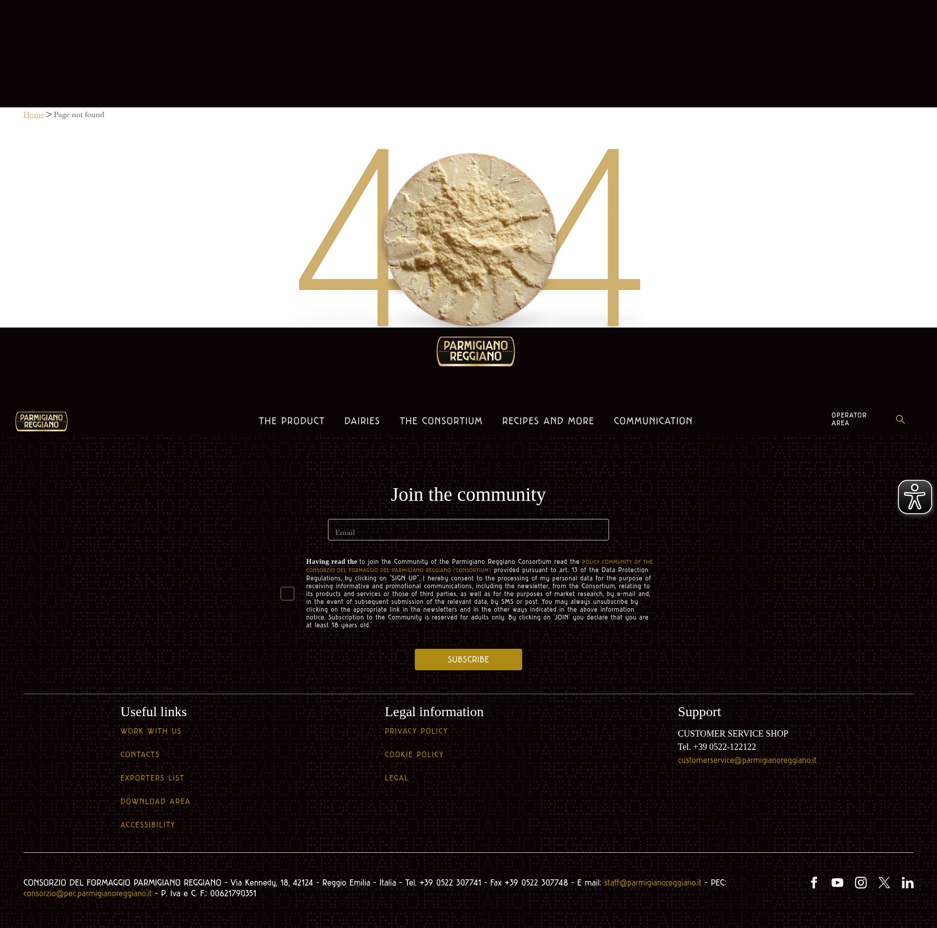 Screenshot of parmigianoreggiano.com