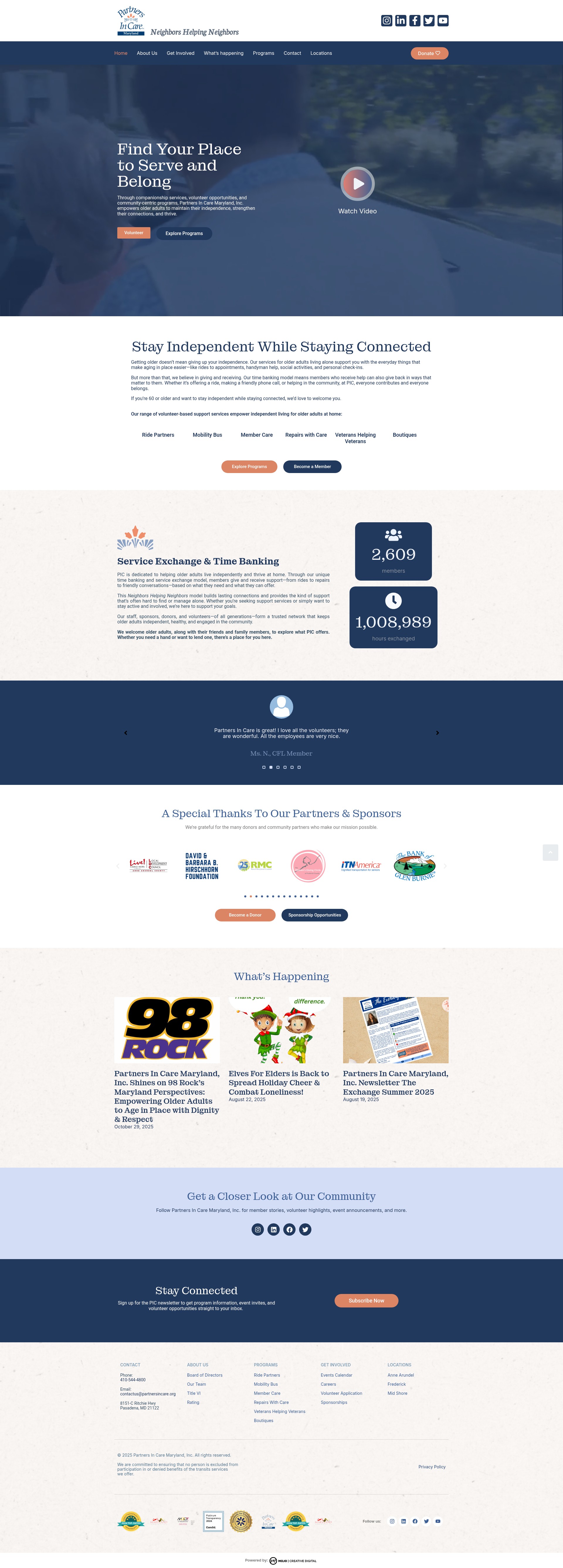 Screenshot of partnersincare.org