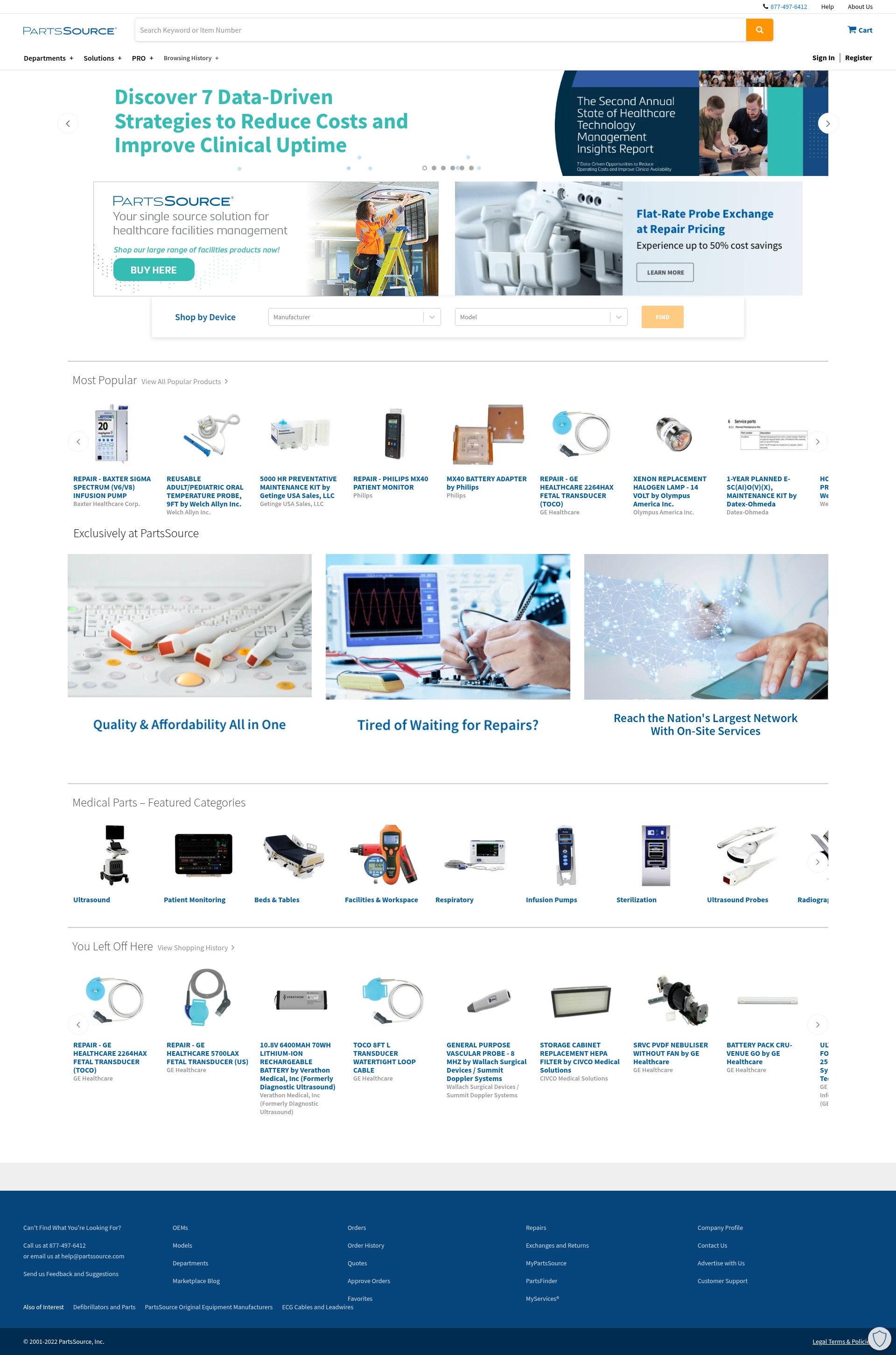 Screenshot of partssource.com