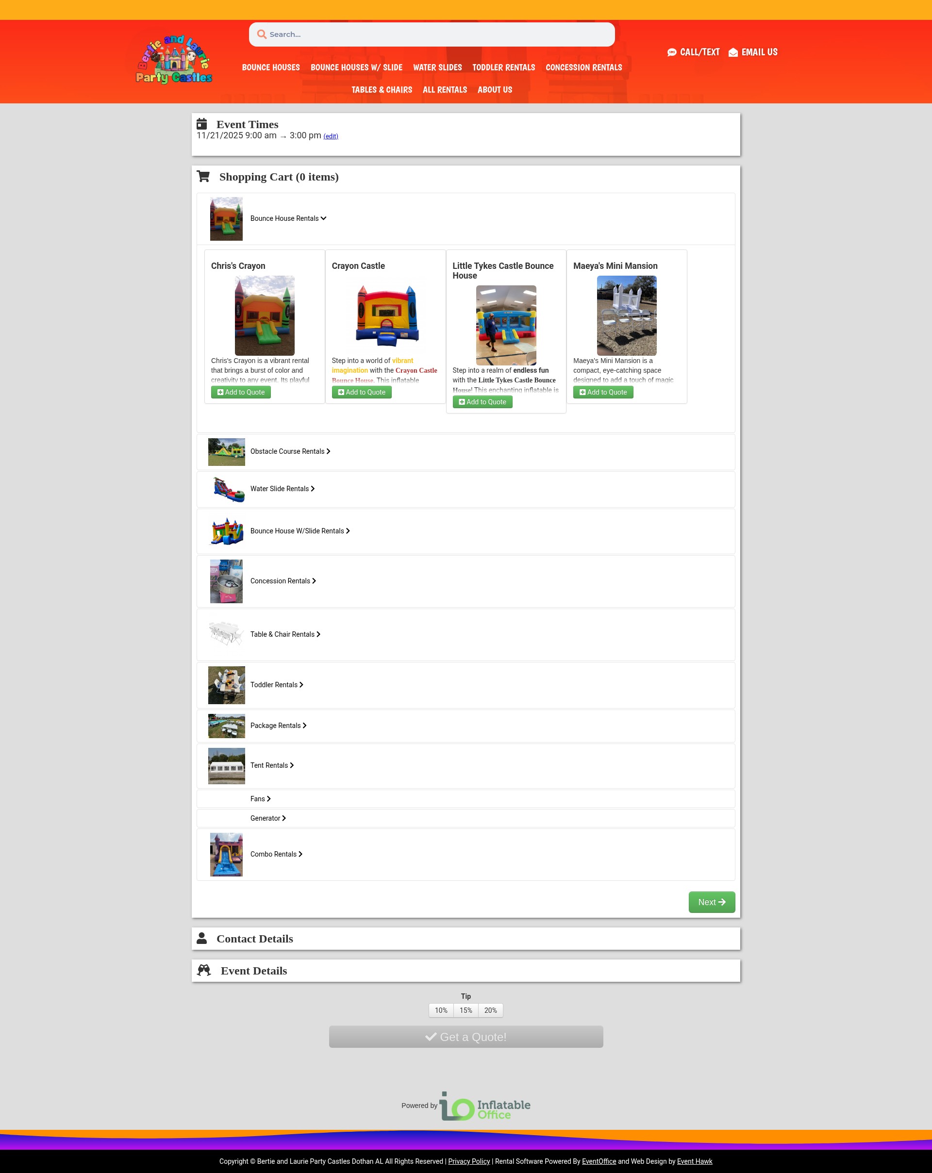 Screenshot of party-castles.com
