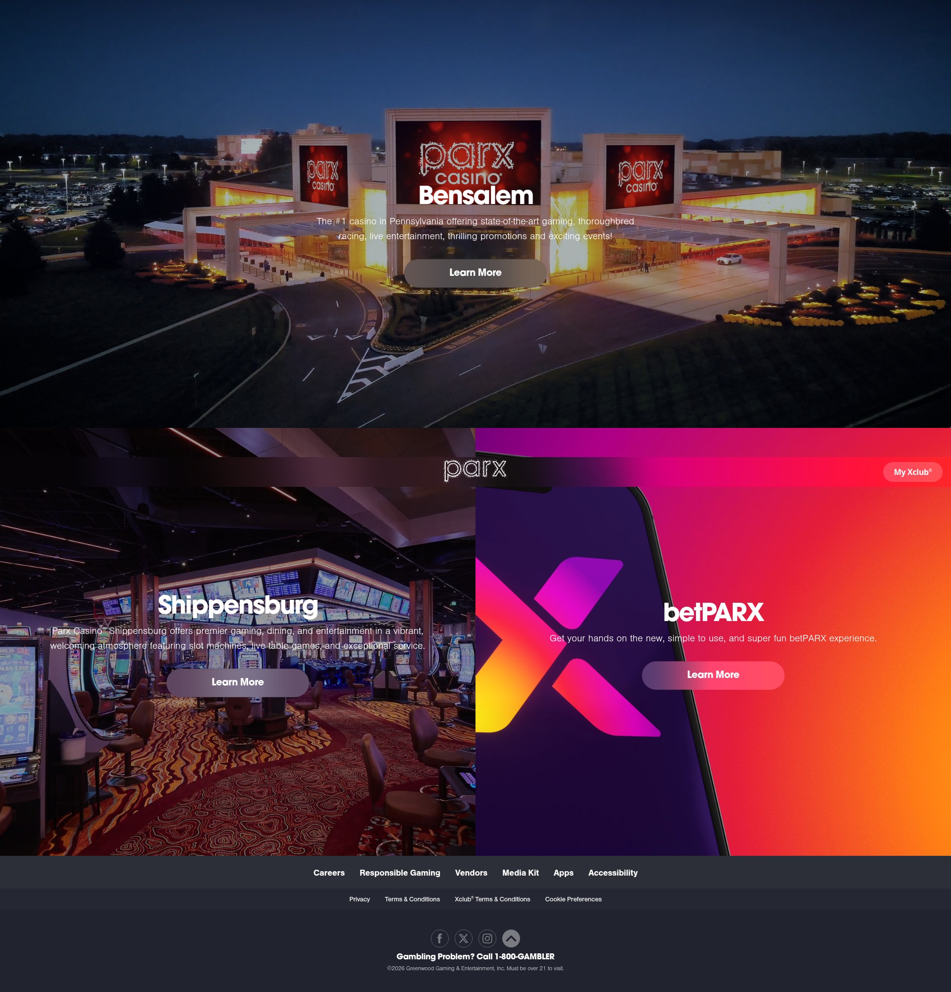 Screenshot of parxcasino.com