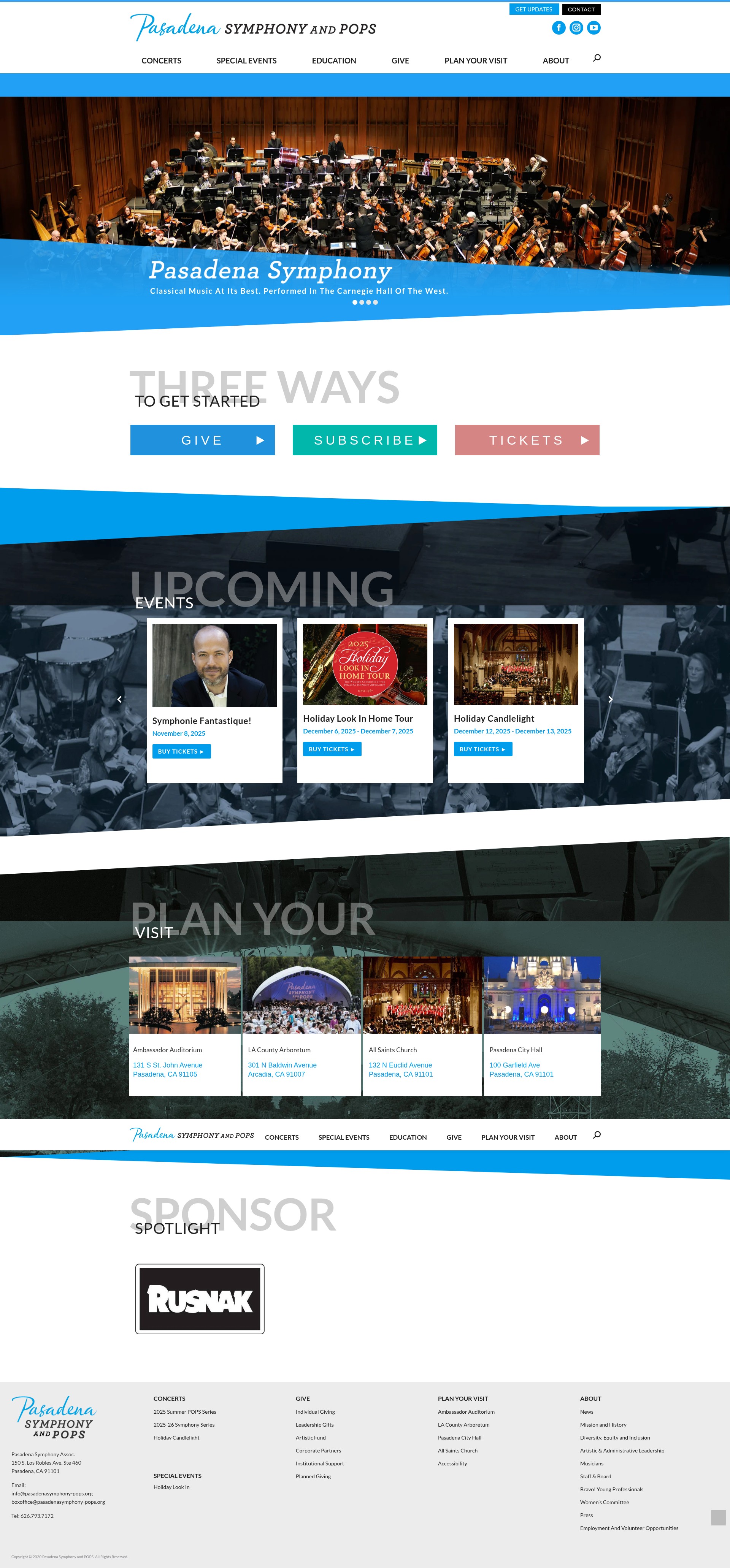 Screenshot of pasadenasymphony-pops.org