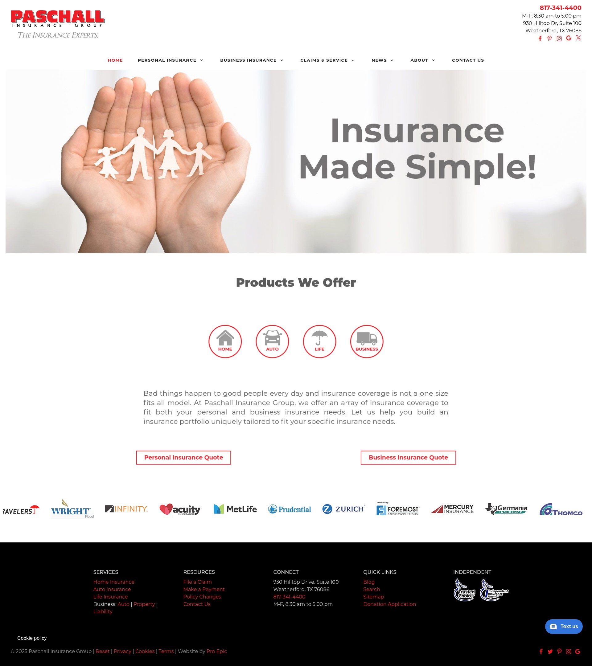 Screenshot of paschallins.com
