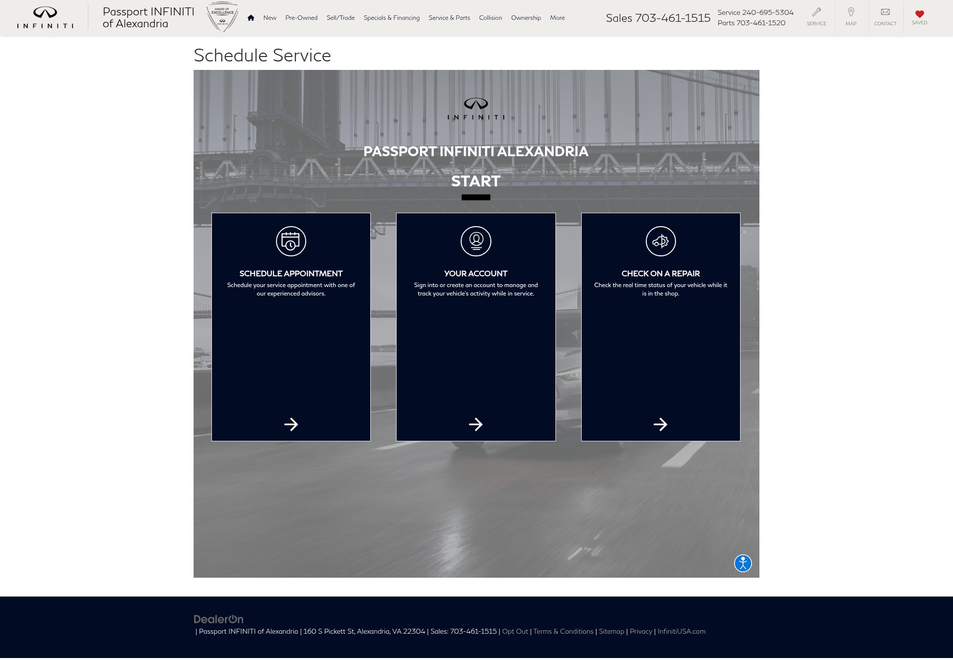 Screenshot of passportinfiniti.com