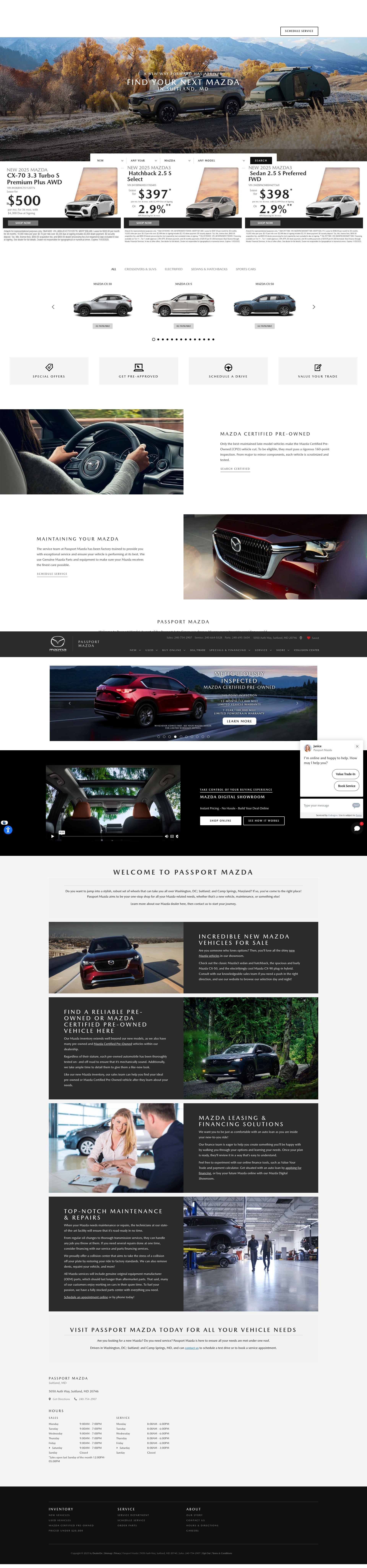 Screenshot of passportmazda.com