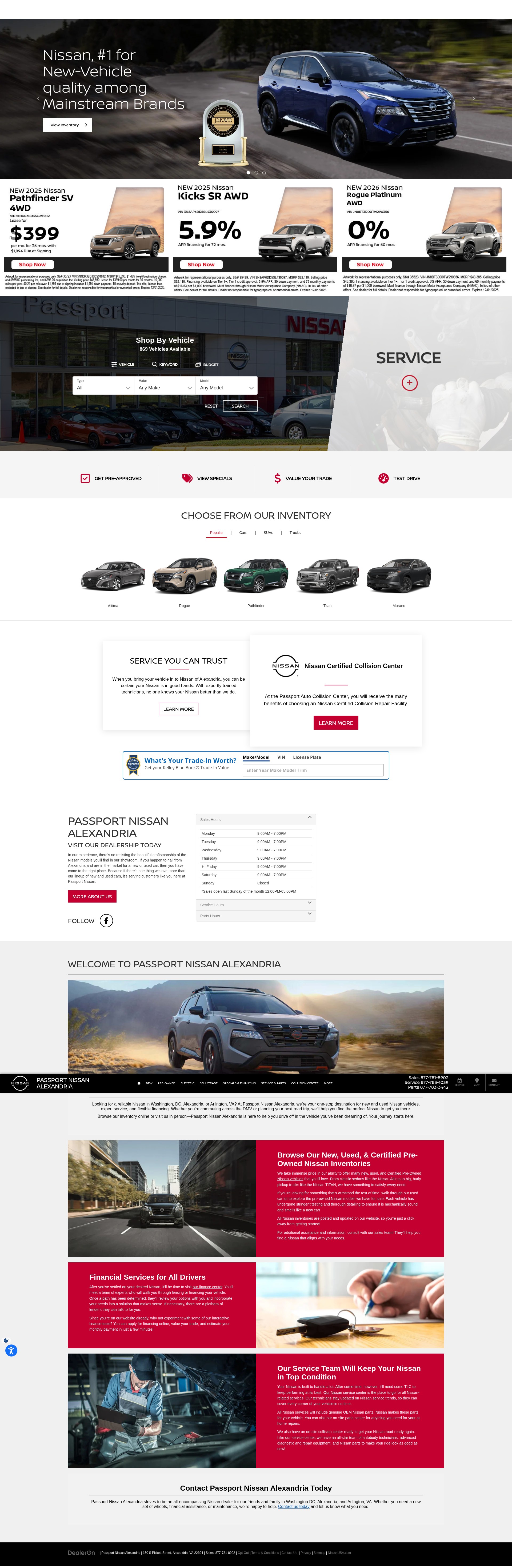 Screenshot of passportnissanva.com
