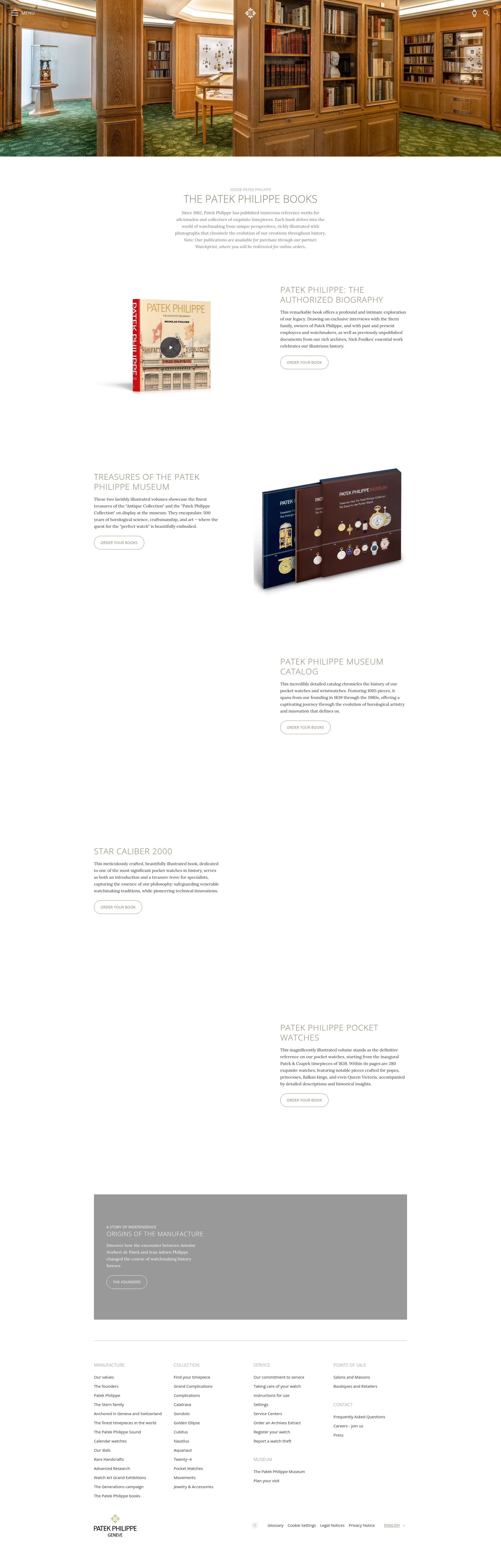 Screenshot of patek.com