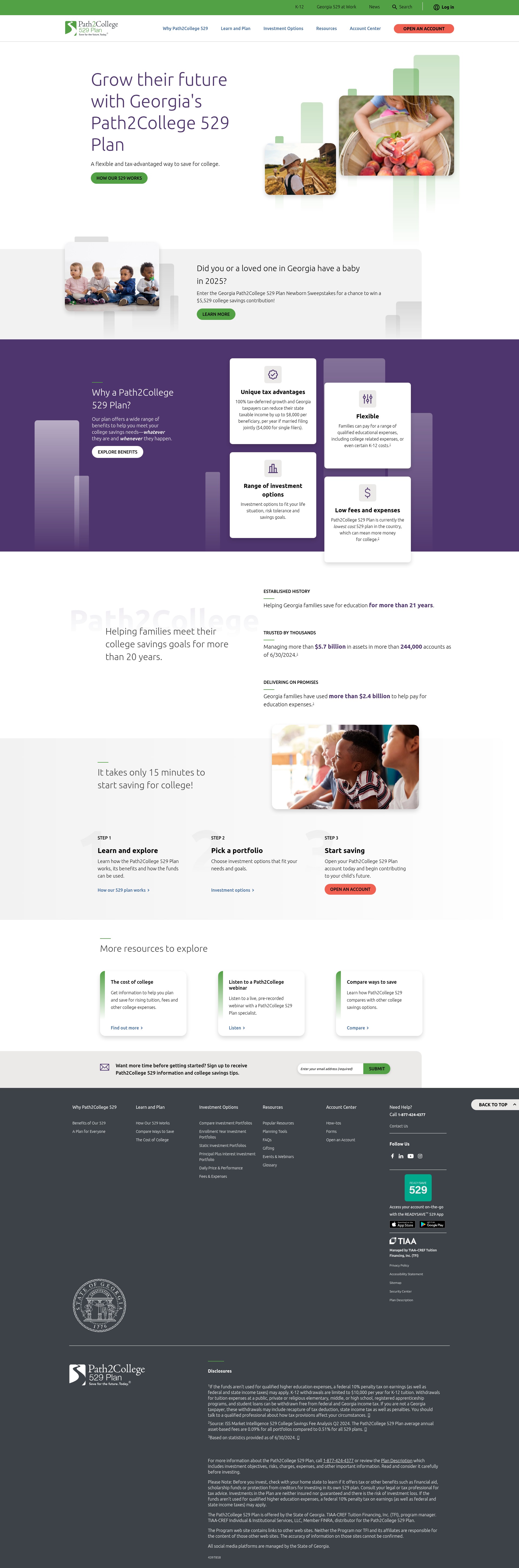 Screenshot of path2college529.com