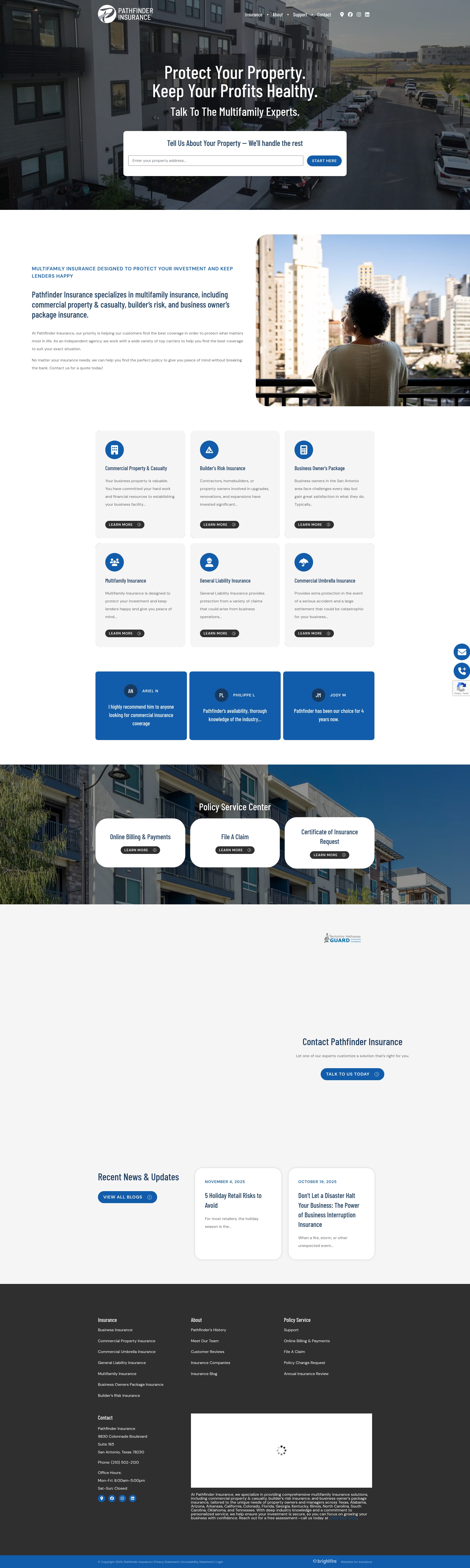 Screenshot of pathfinderinsurance.com