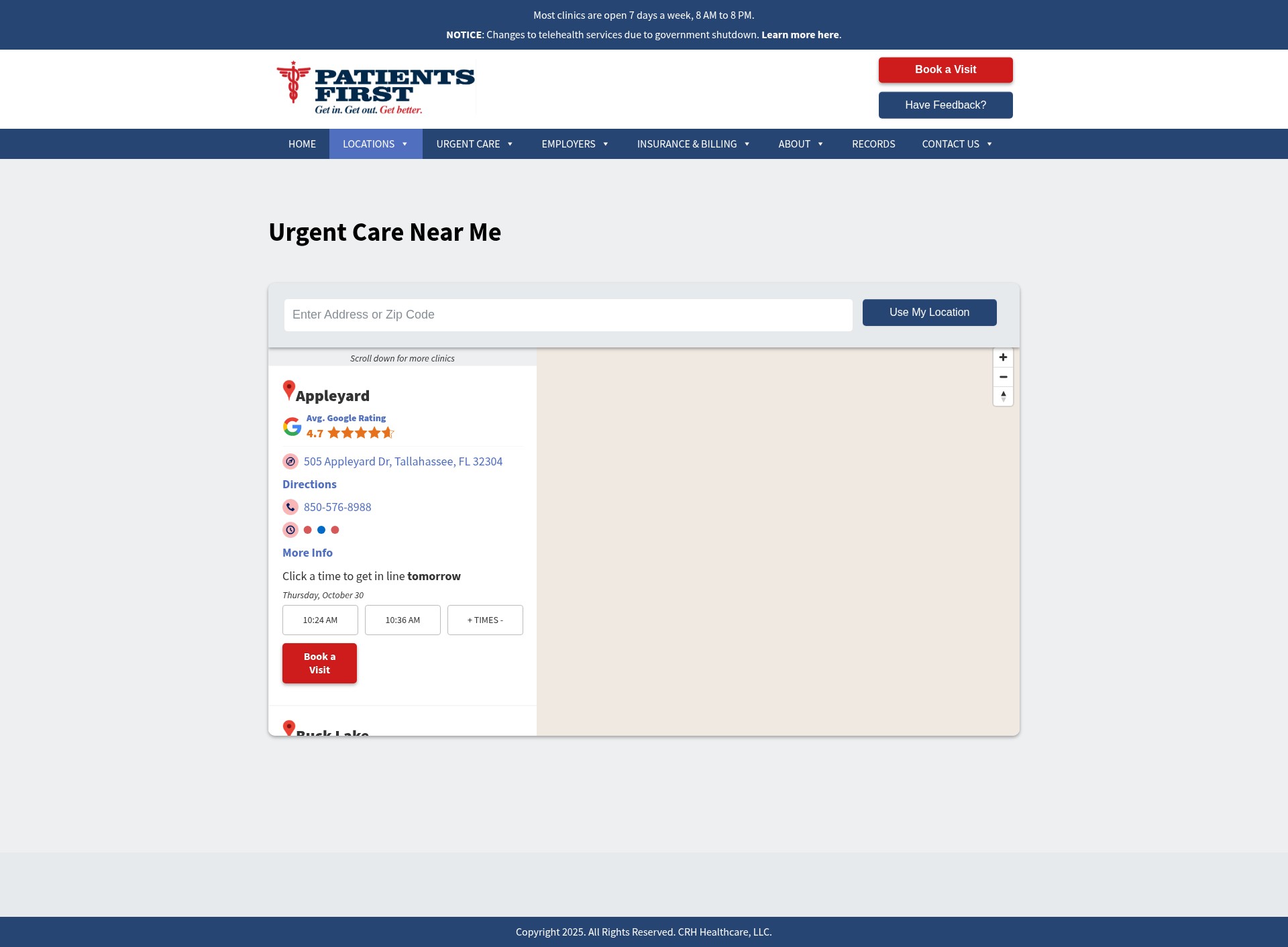 Screenshot of patientsfirst.com