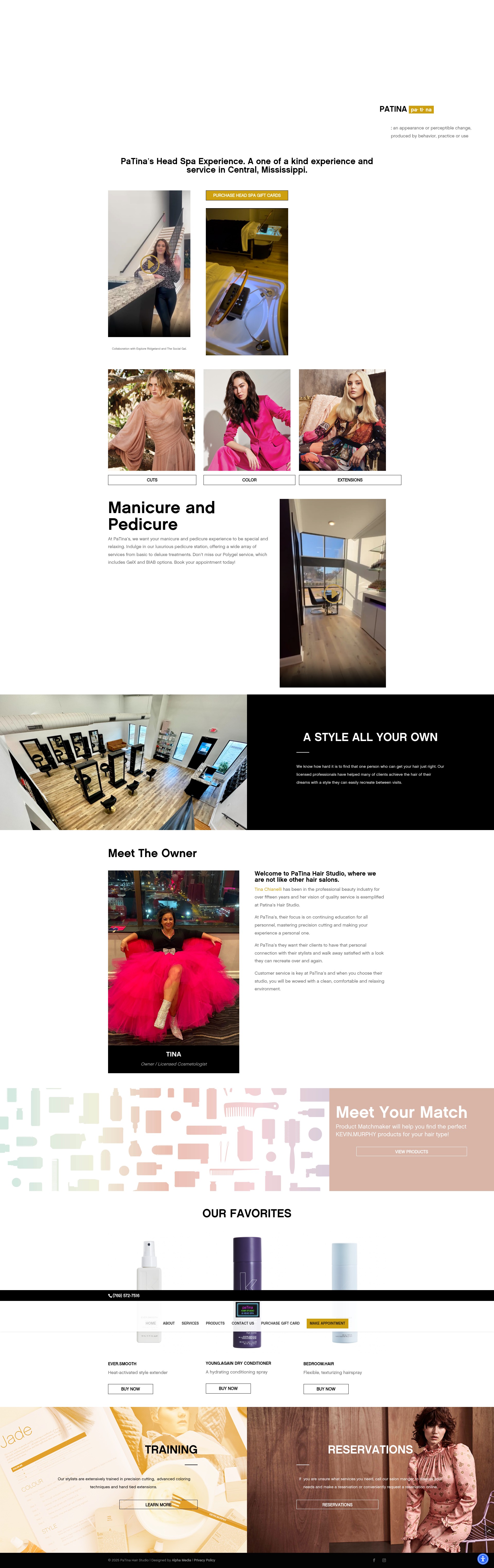 Screenshot of patinahairstudio.com