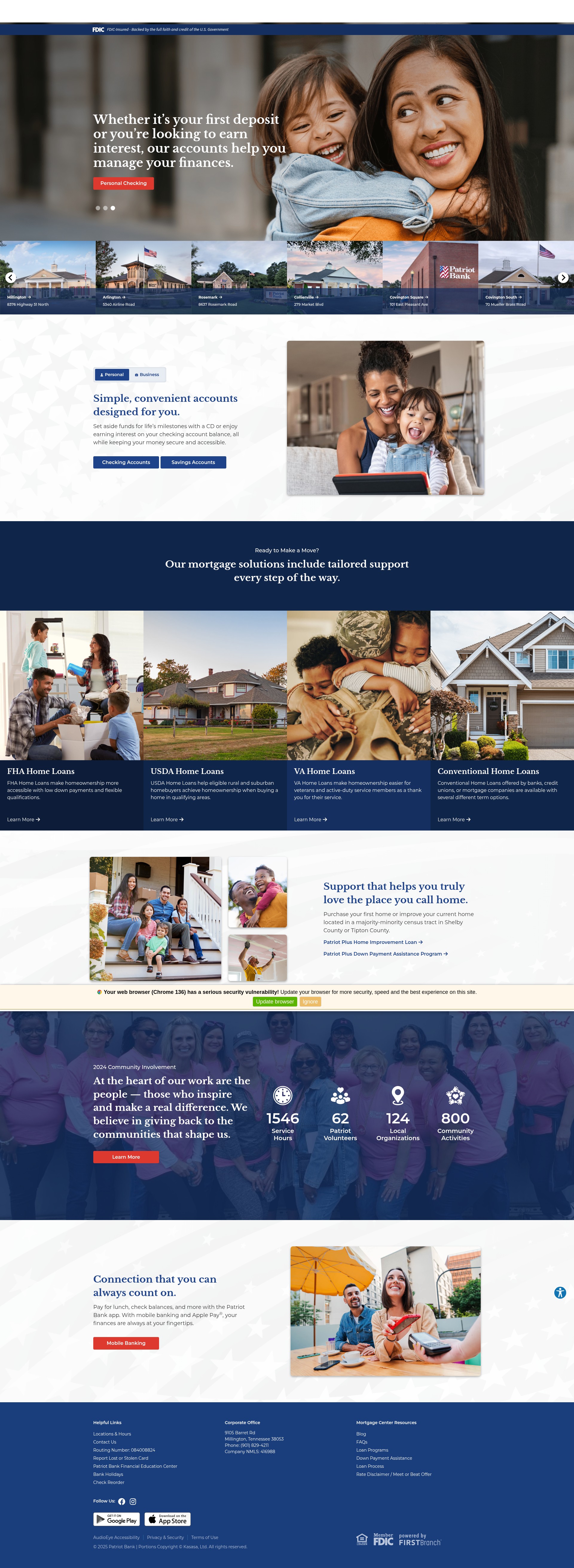 Screenshot of patriot-bank.com