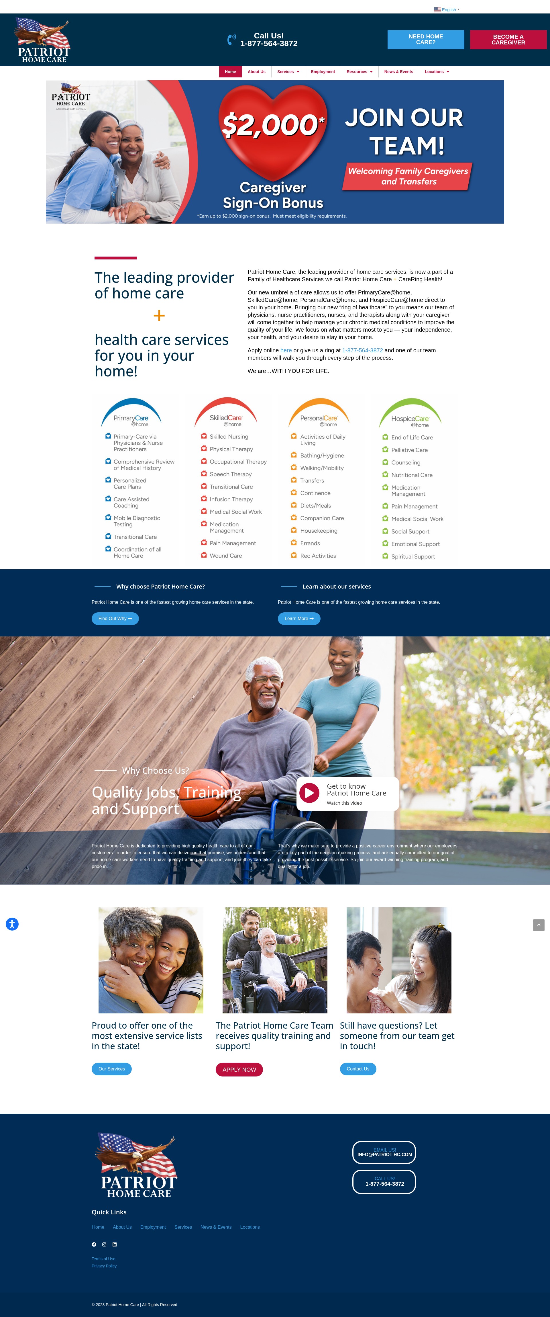 Screenshot of patriothomecare.org