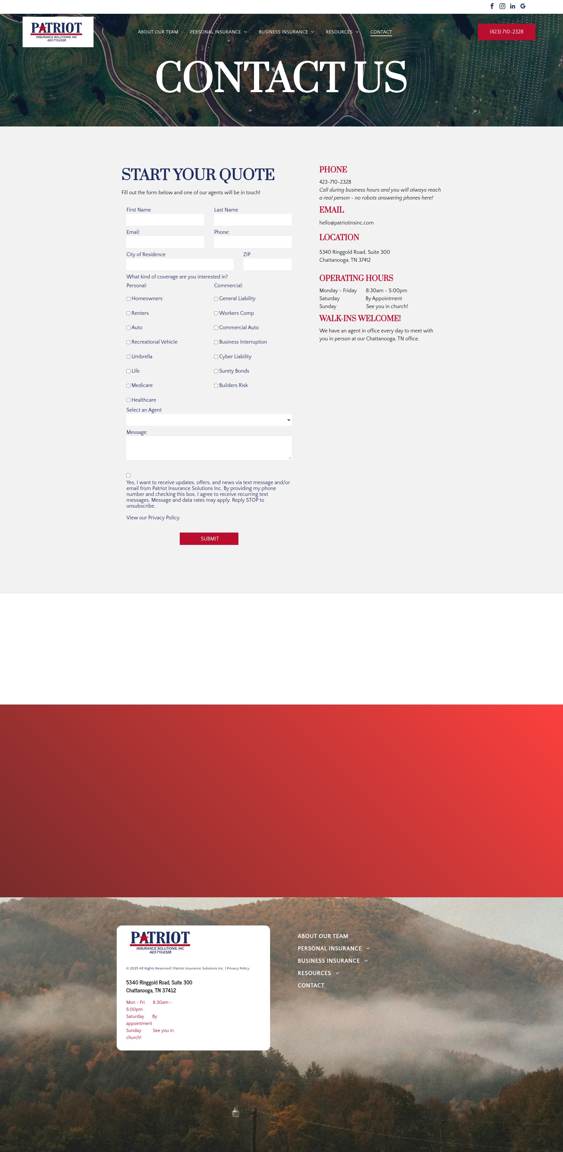 Screenshot of patriotinsinc.com
