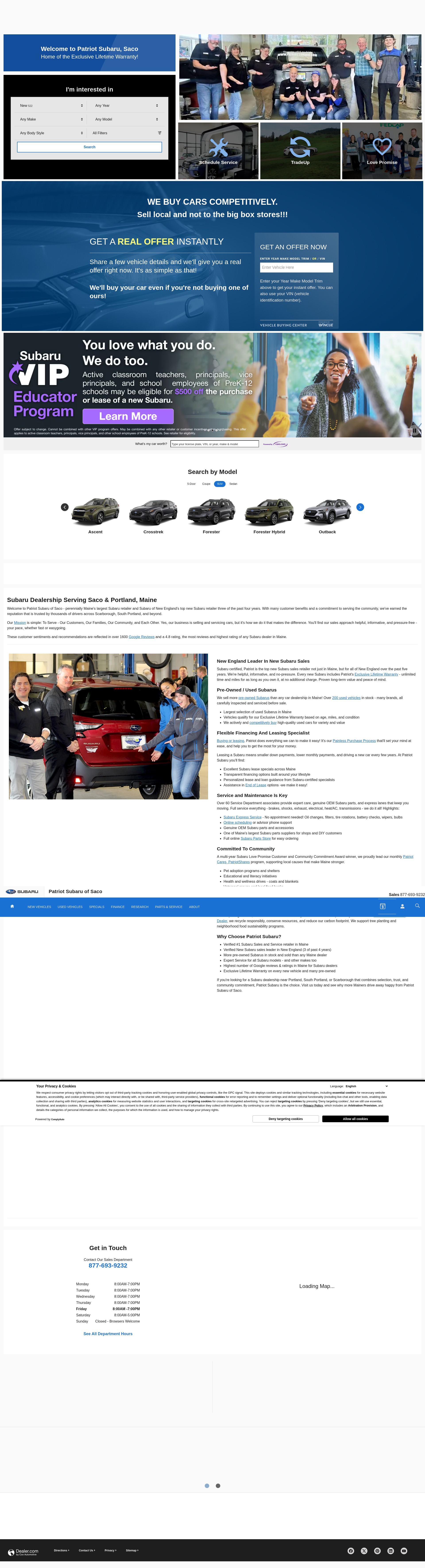 Screenshot of patriotsubaru.com