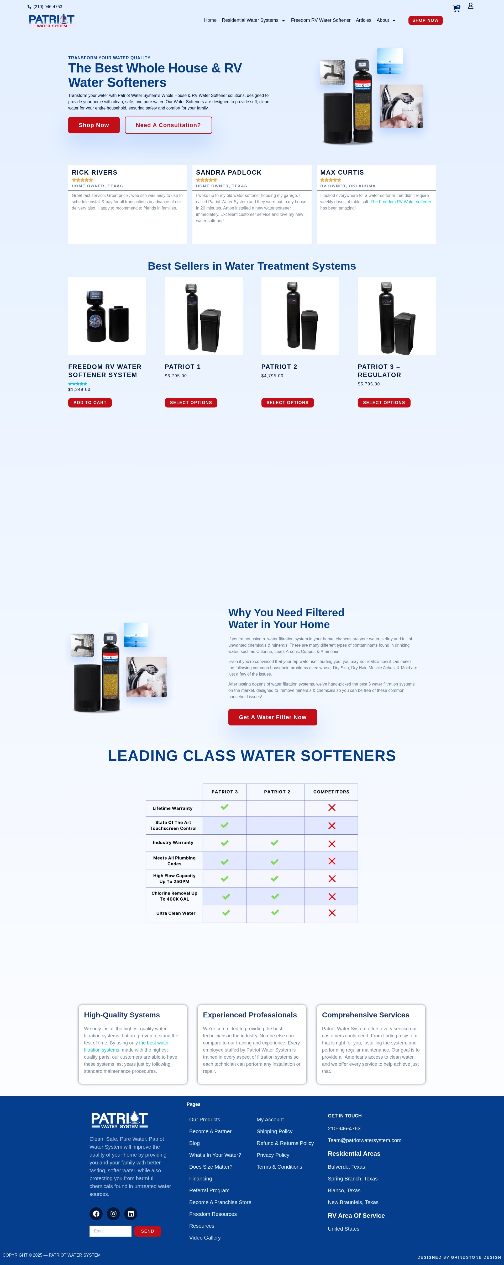 Screenshot of patriotwatersystem.com