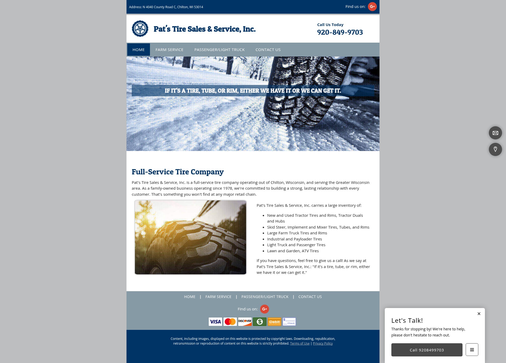 Screenshot of patstirechilton.com