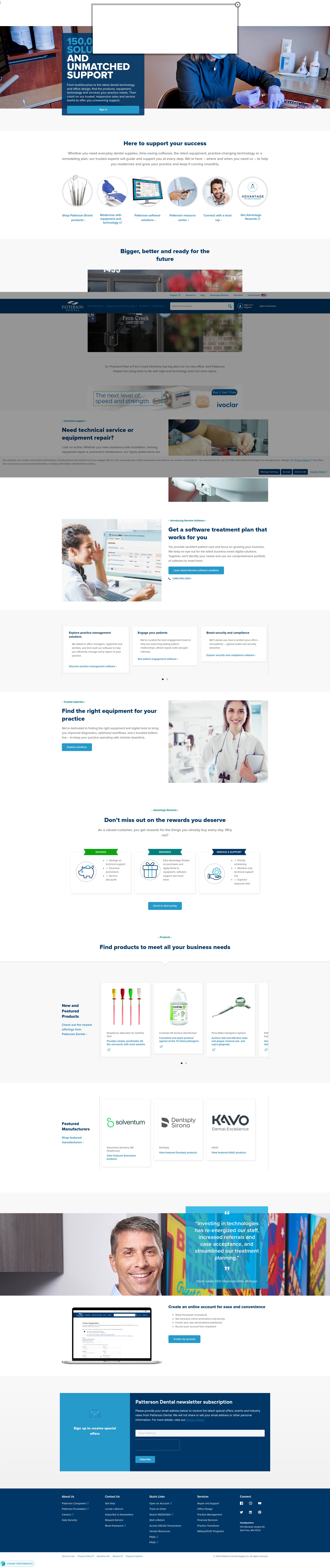 Screenshot of pattersondental.com