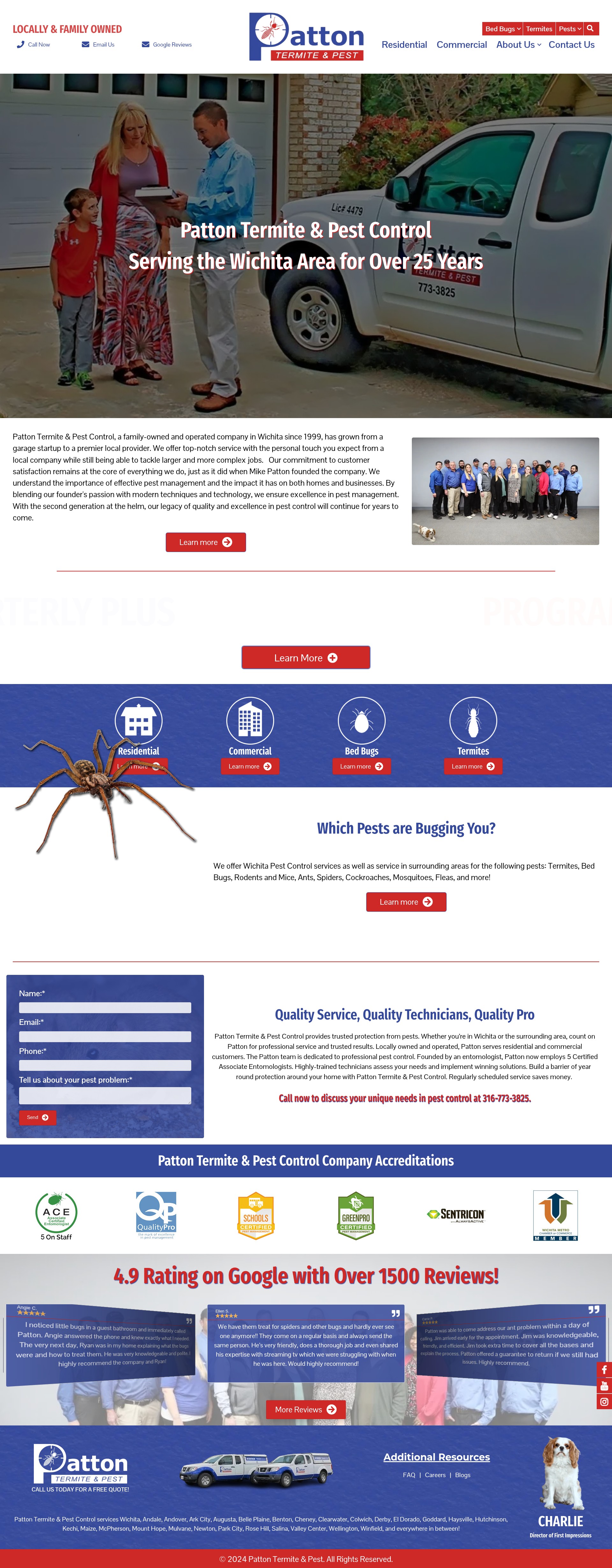 Screenshot of pattontermiteandpest.com