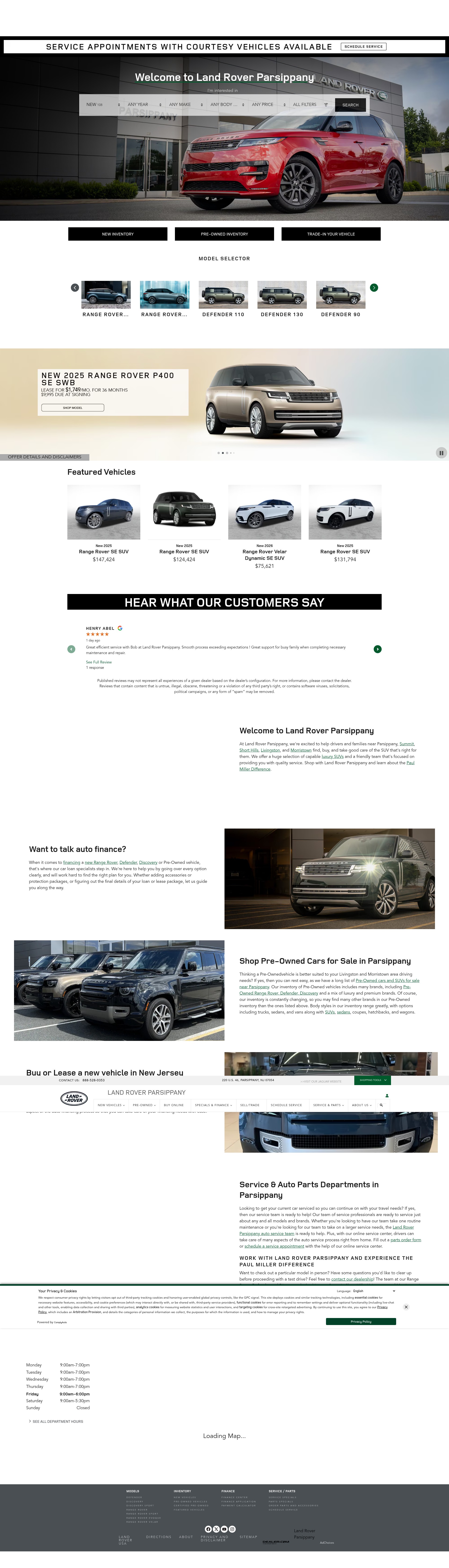 Screenshot of paulmillerlandrover.com
