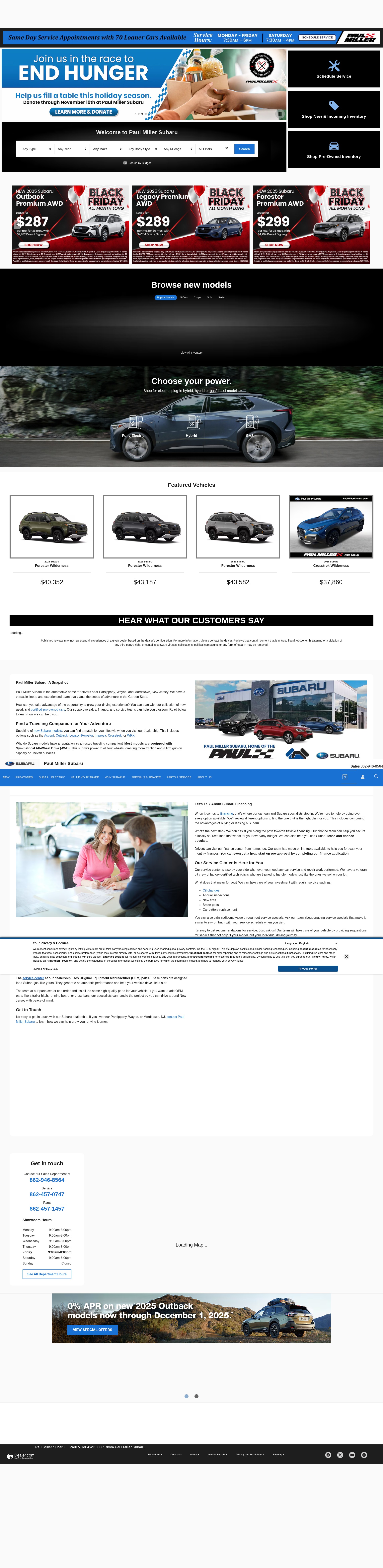 Screenshot of paulmillersubaru.com