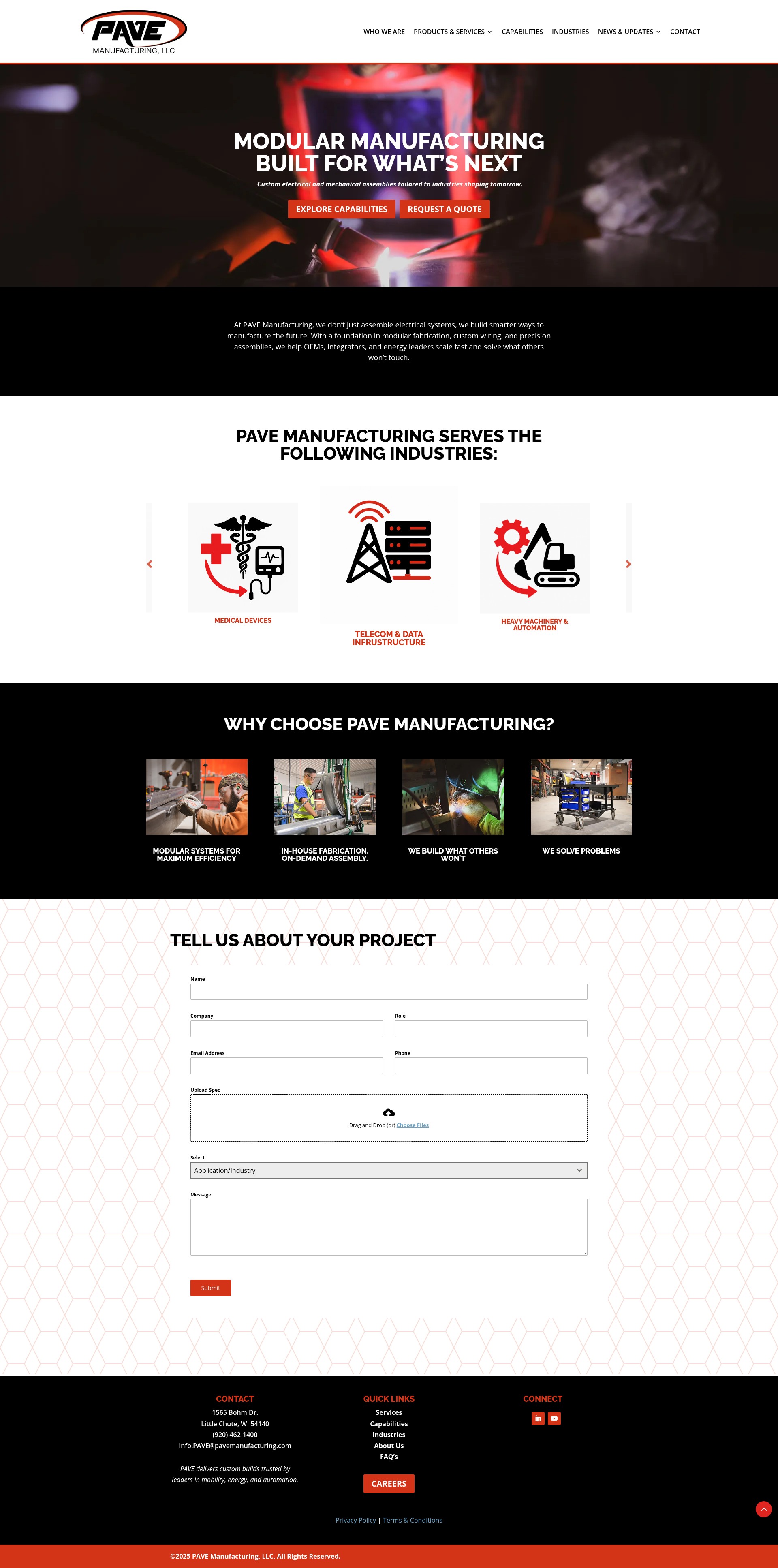 Screenshot of pavemanufacturing.com