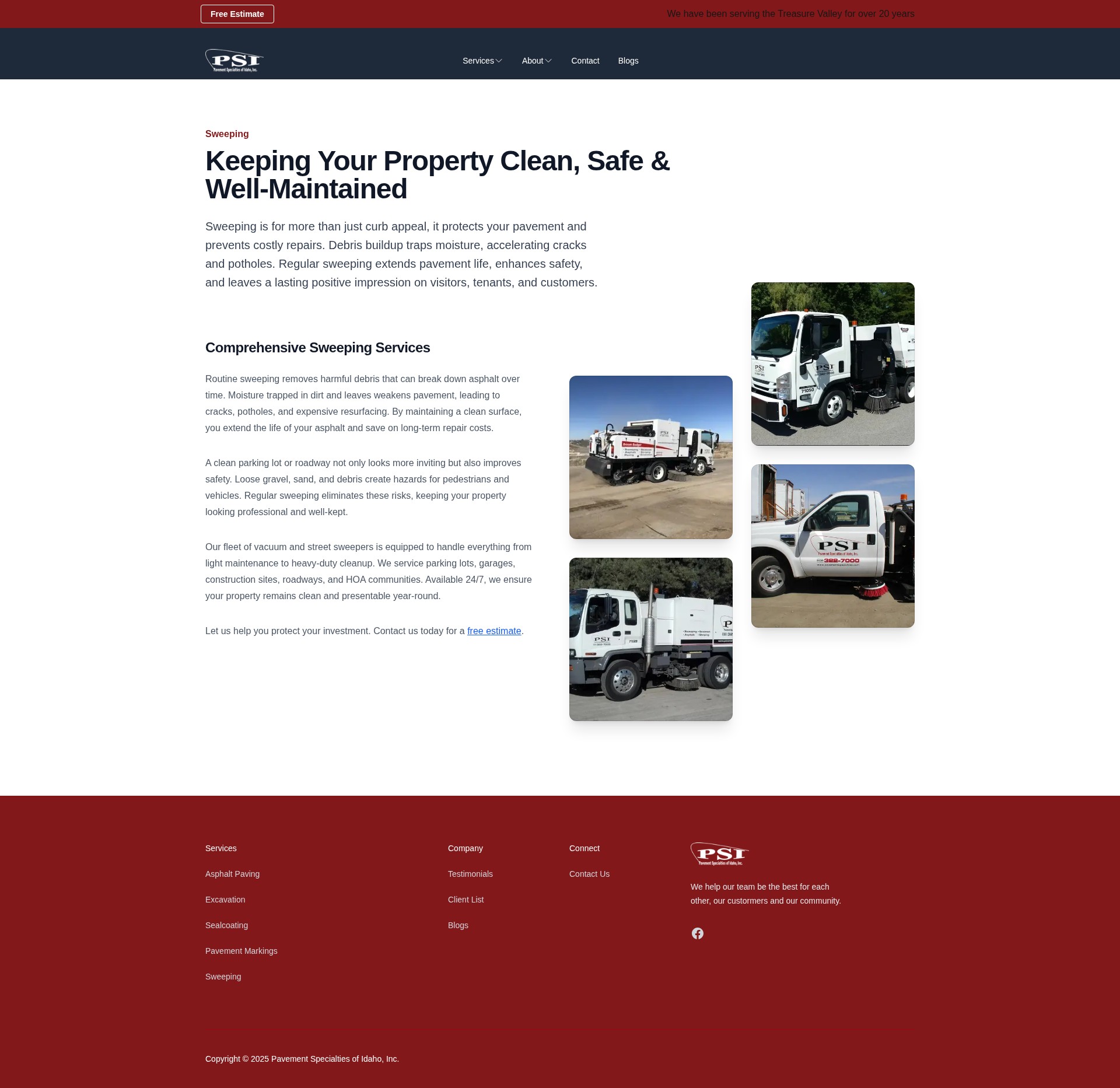 Screenshot of pavementspecialties.com
