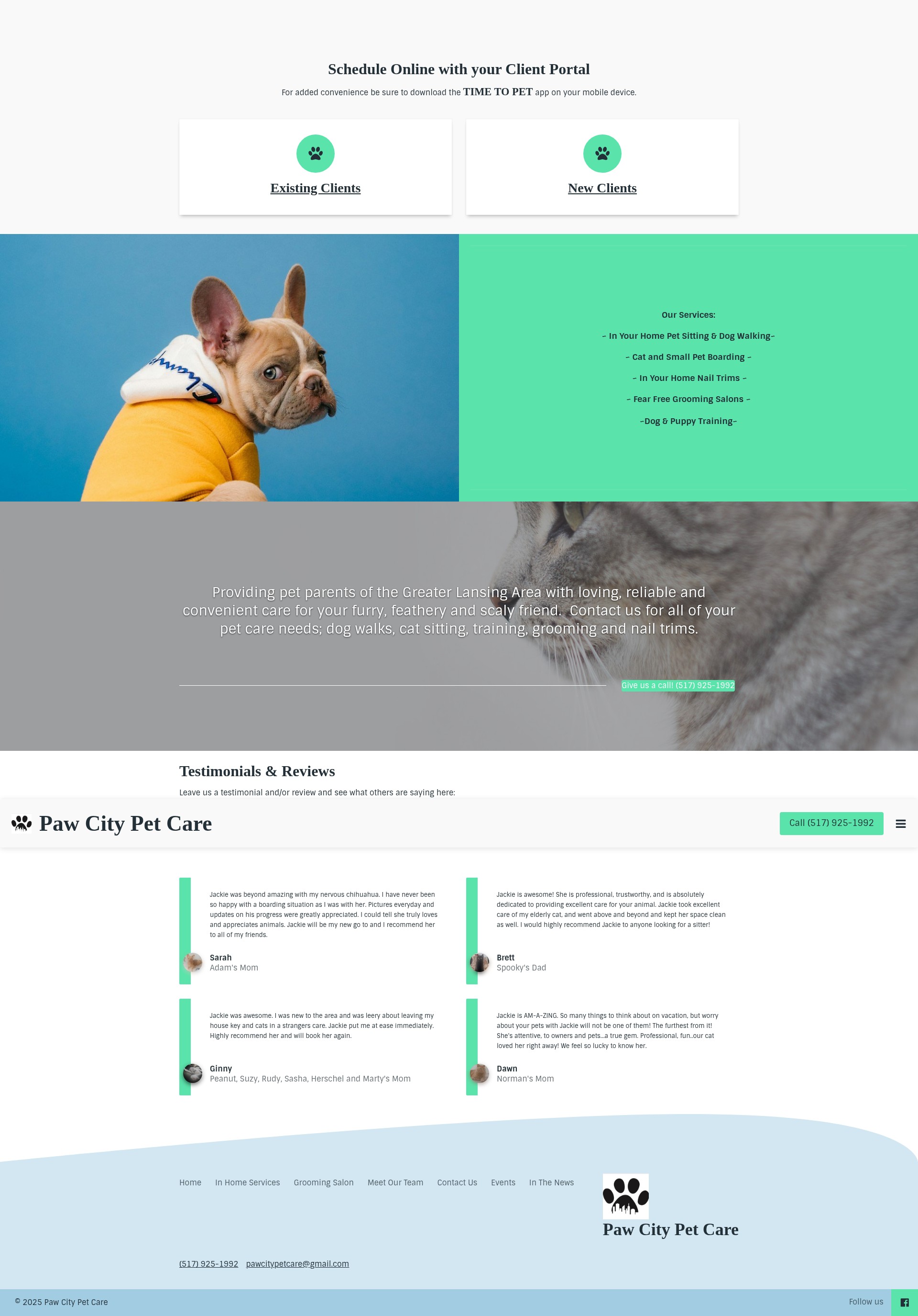 Screenshot of pawcitypetcare.com