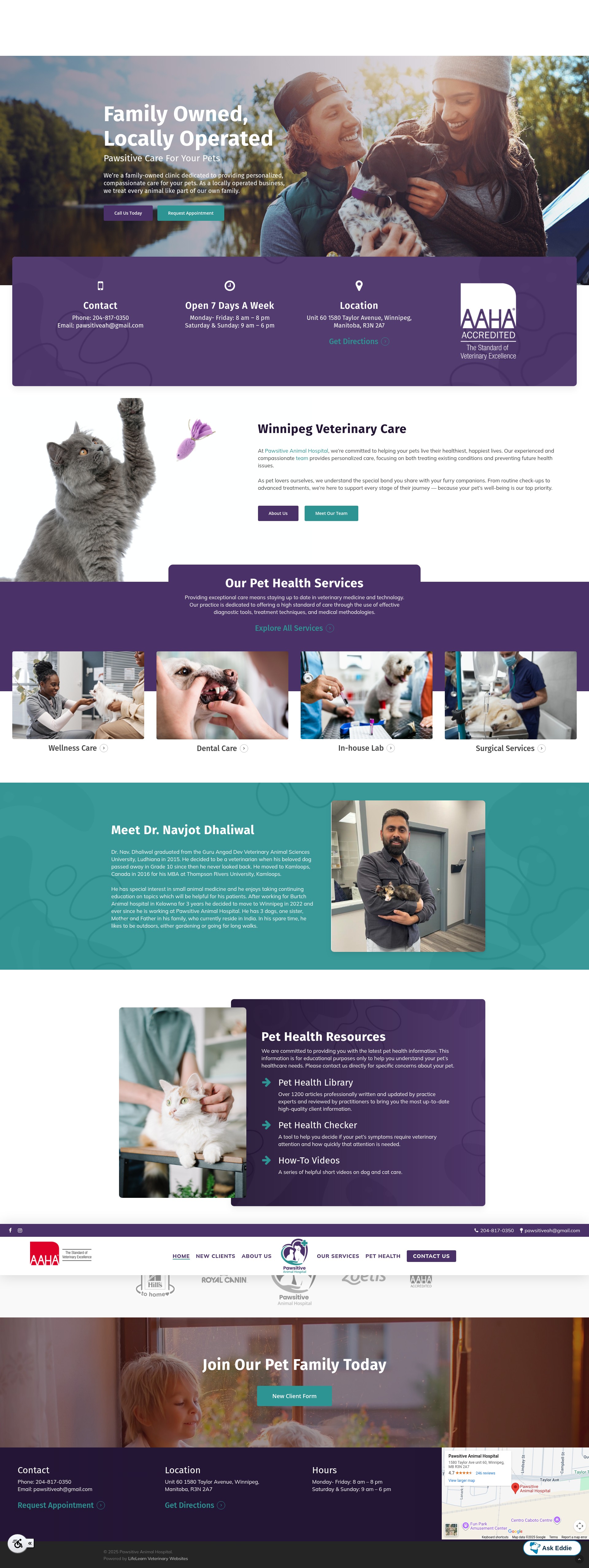 Screenshot of pawsitivevethospital.ca