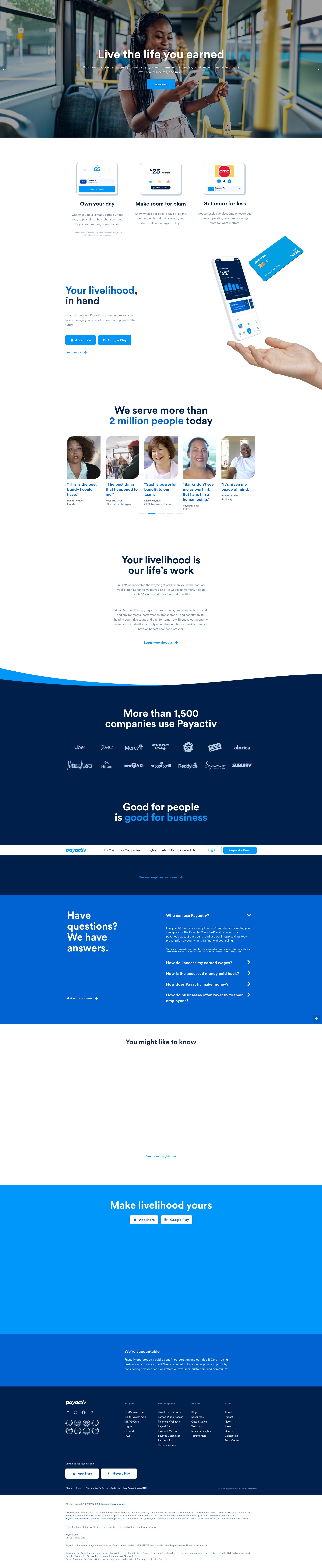 Screenshot of payactiv.com