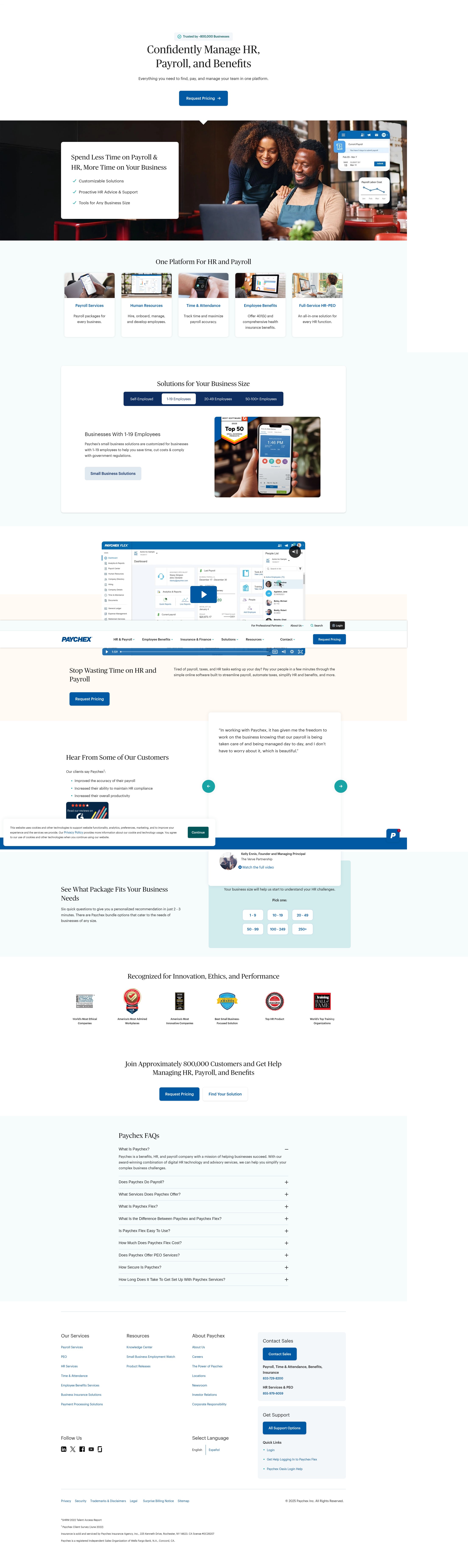 Screenshot of paychex.com