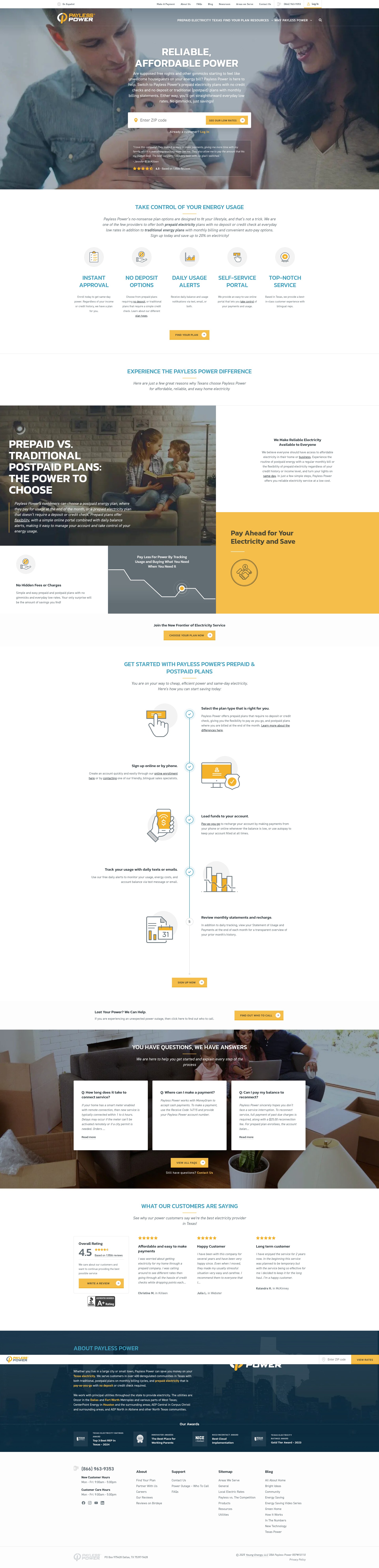 Screenshot of paylesspower.com