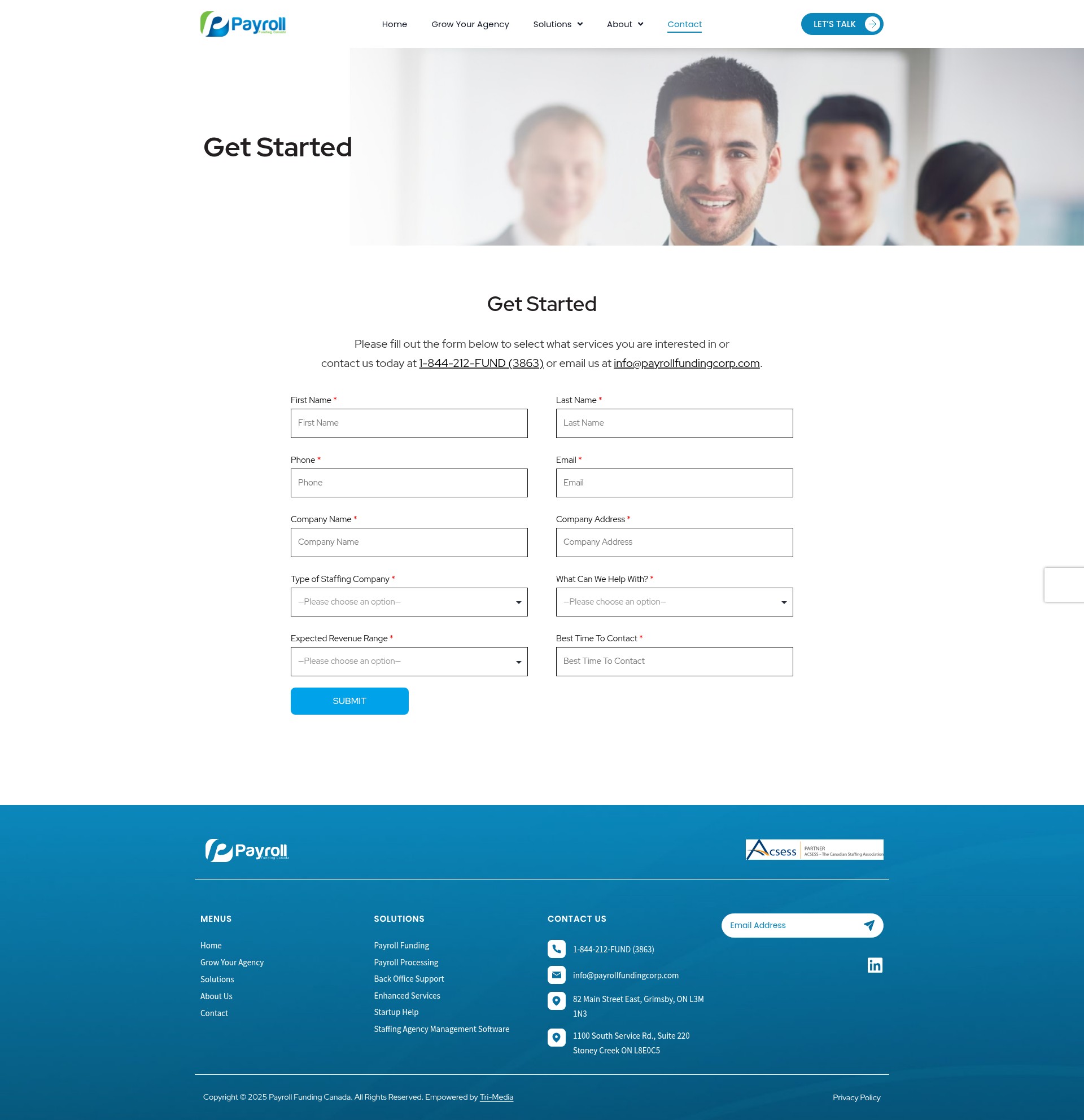 Screenshot of payrollfundingcorp.com