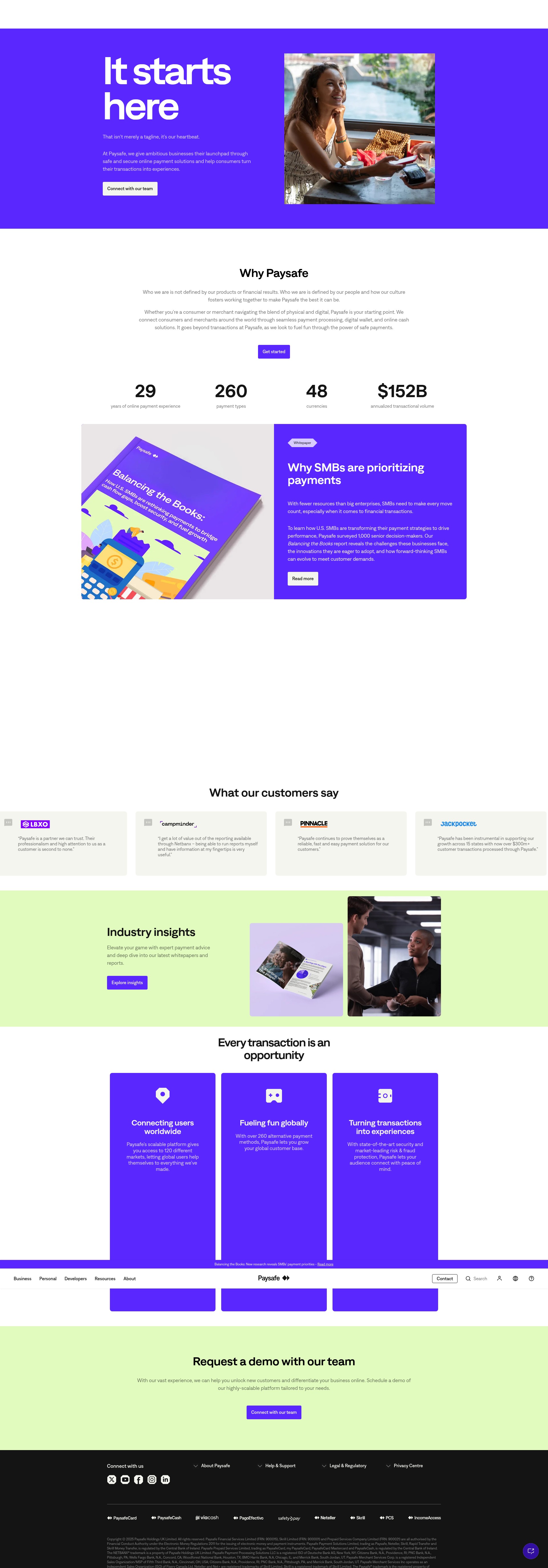 Screenshot of paysafe.com