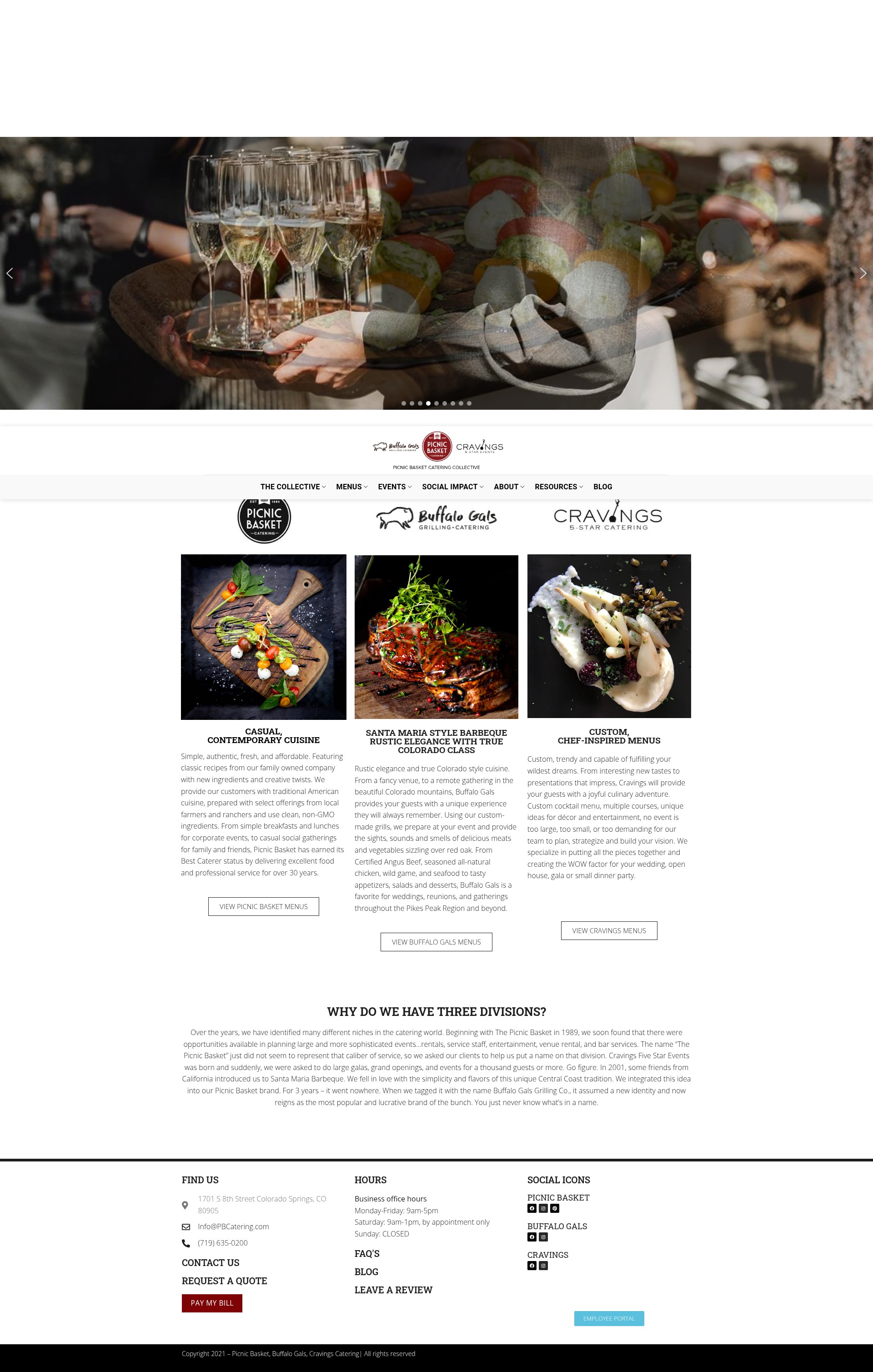 Screenshot of pbcatering.com