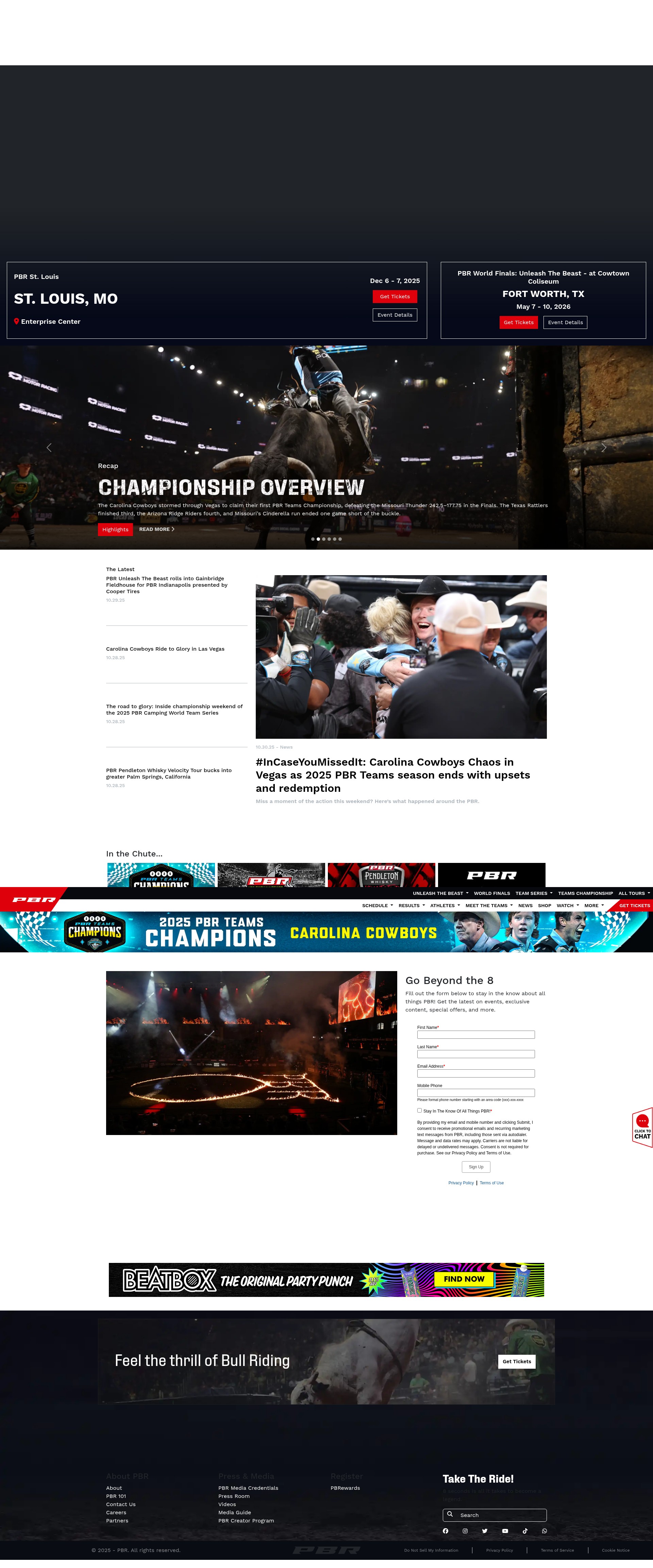 Screenshot of pbr.com