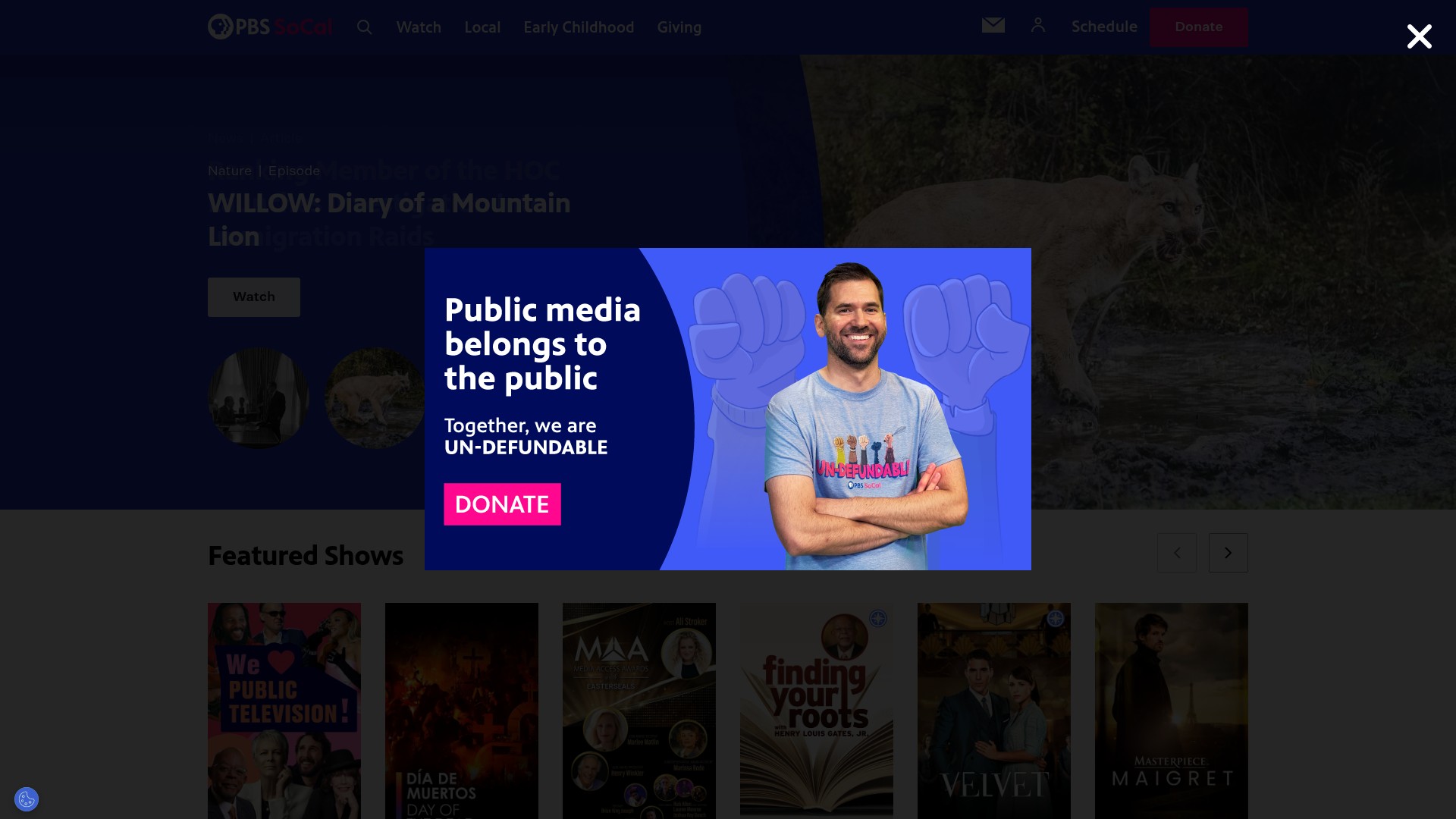 Screenshot of pbssocal.org