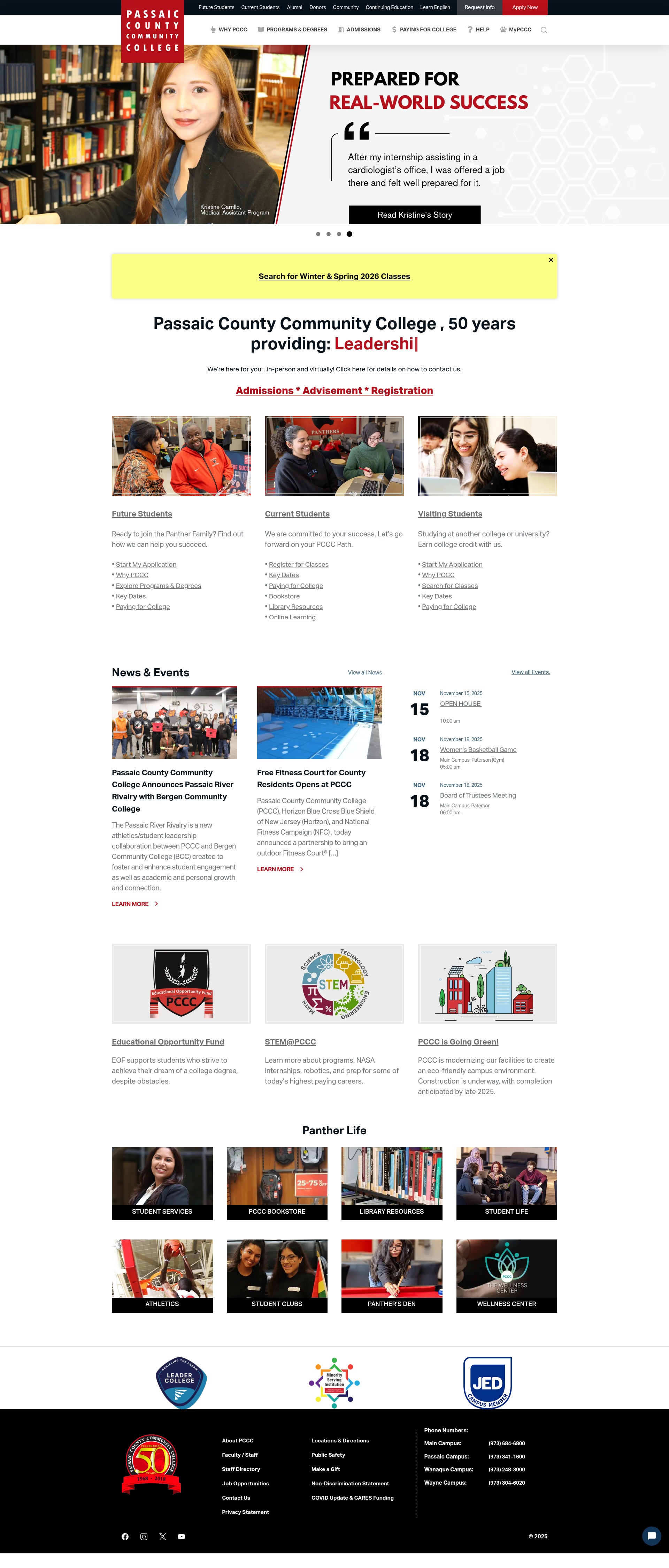 Screenshot of pccc.edu