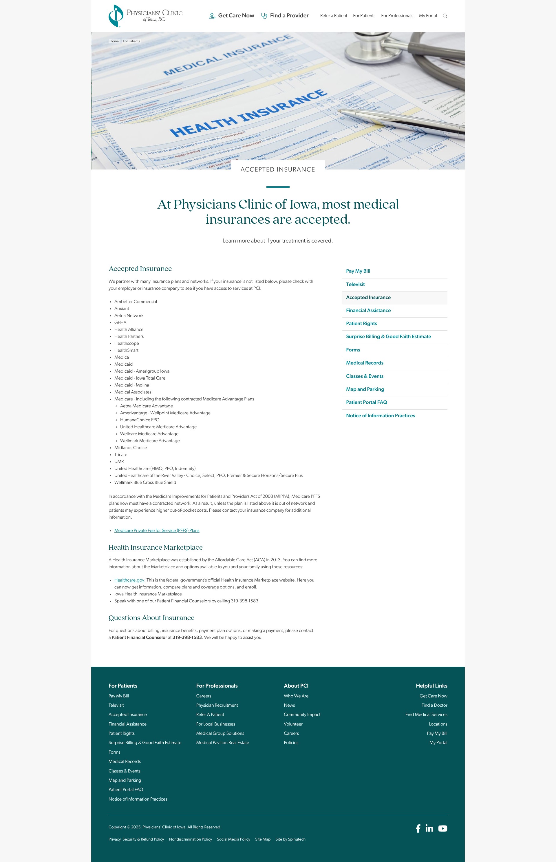 Screenshot of pcofiowa.com