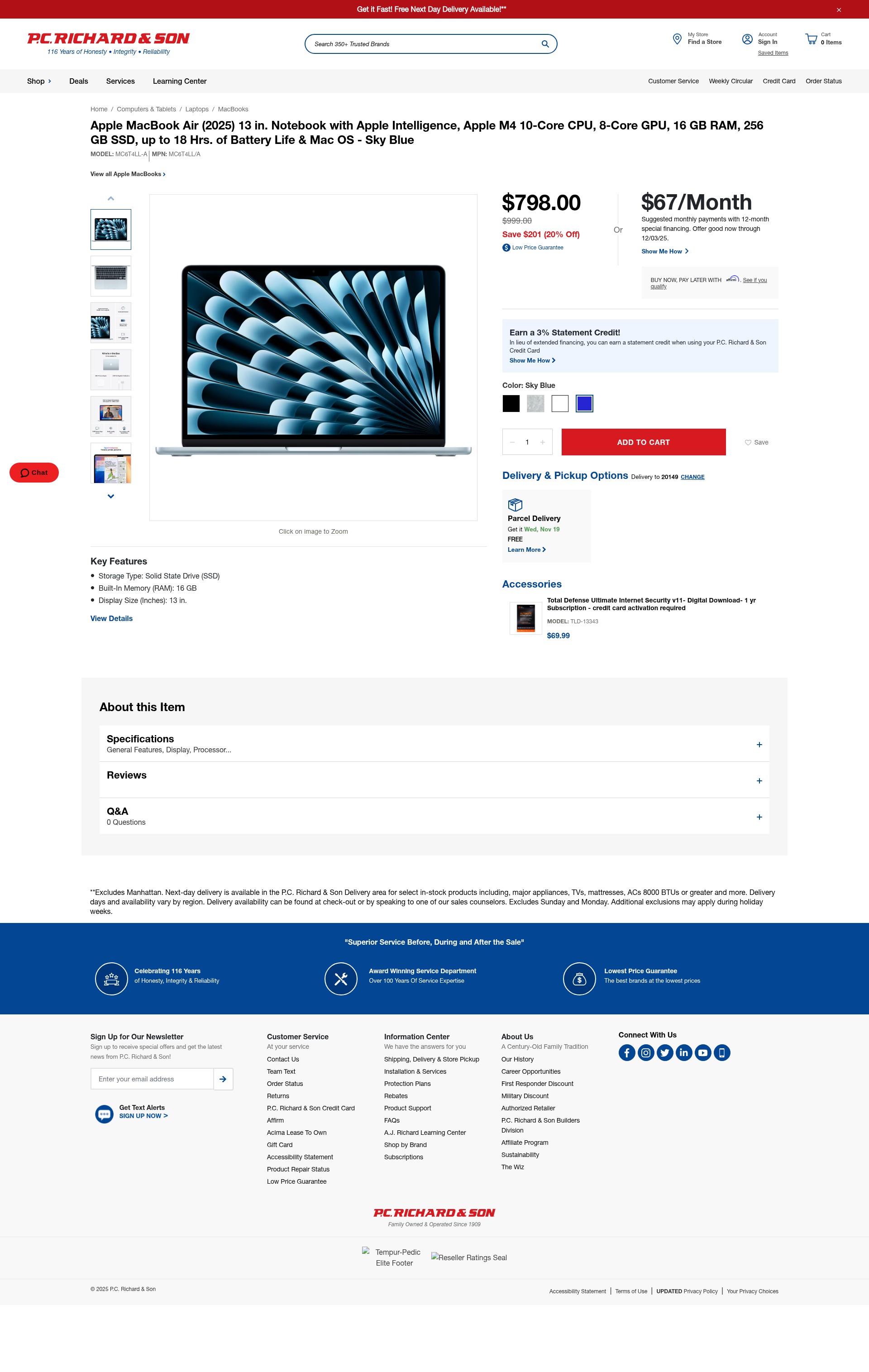 Screenshot of pcrichard.com