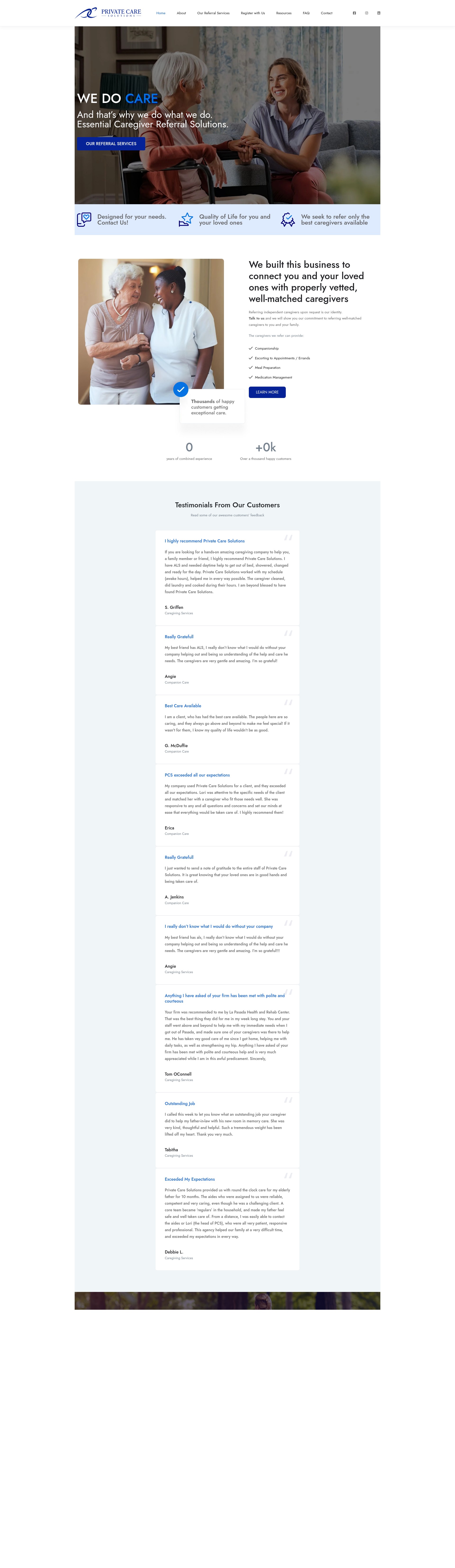 Screenshot of pcs.care