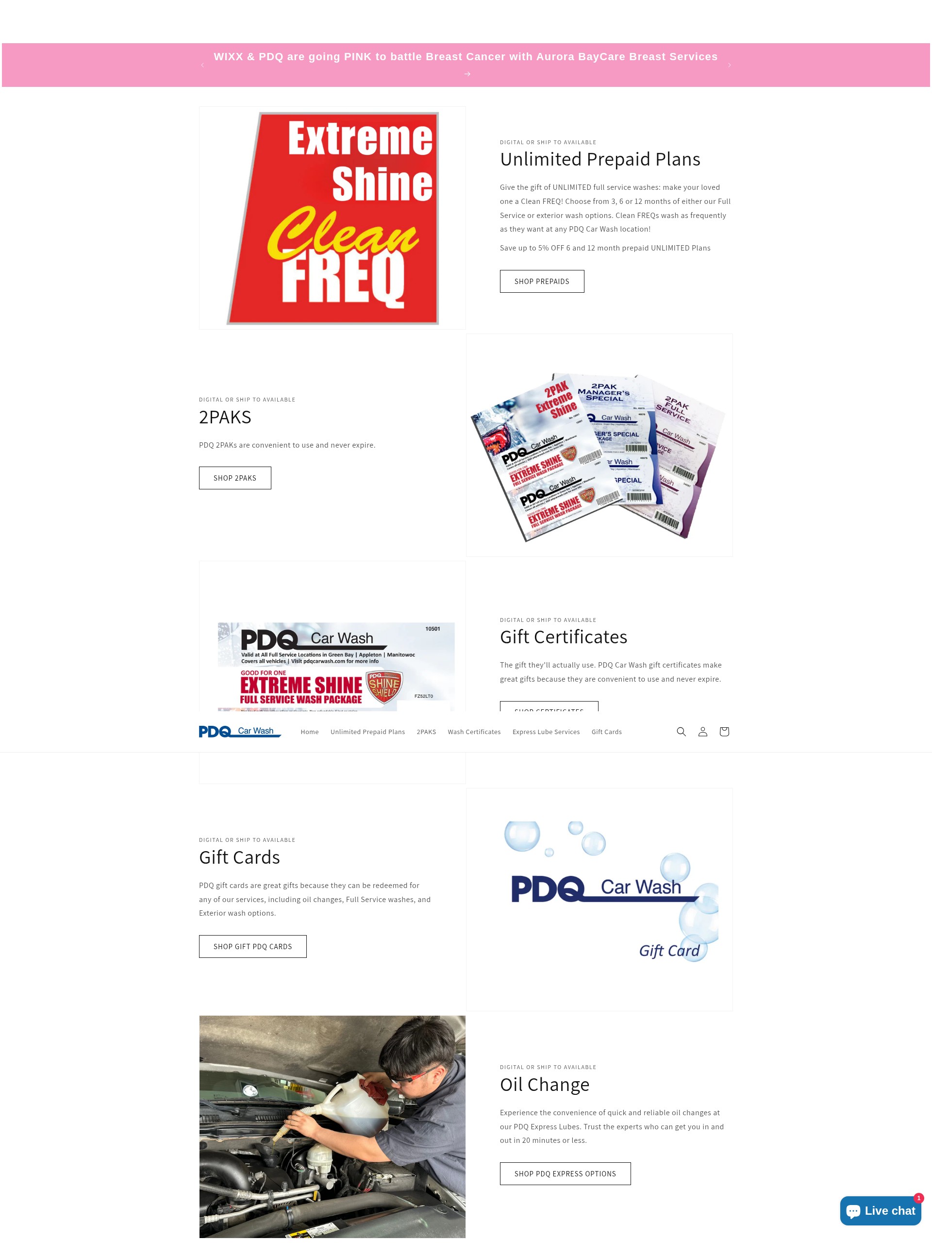 Screenshot of pdqcarwashshop.com