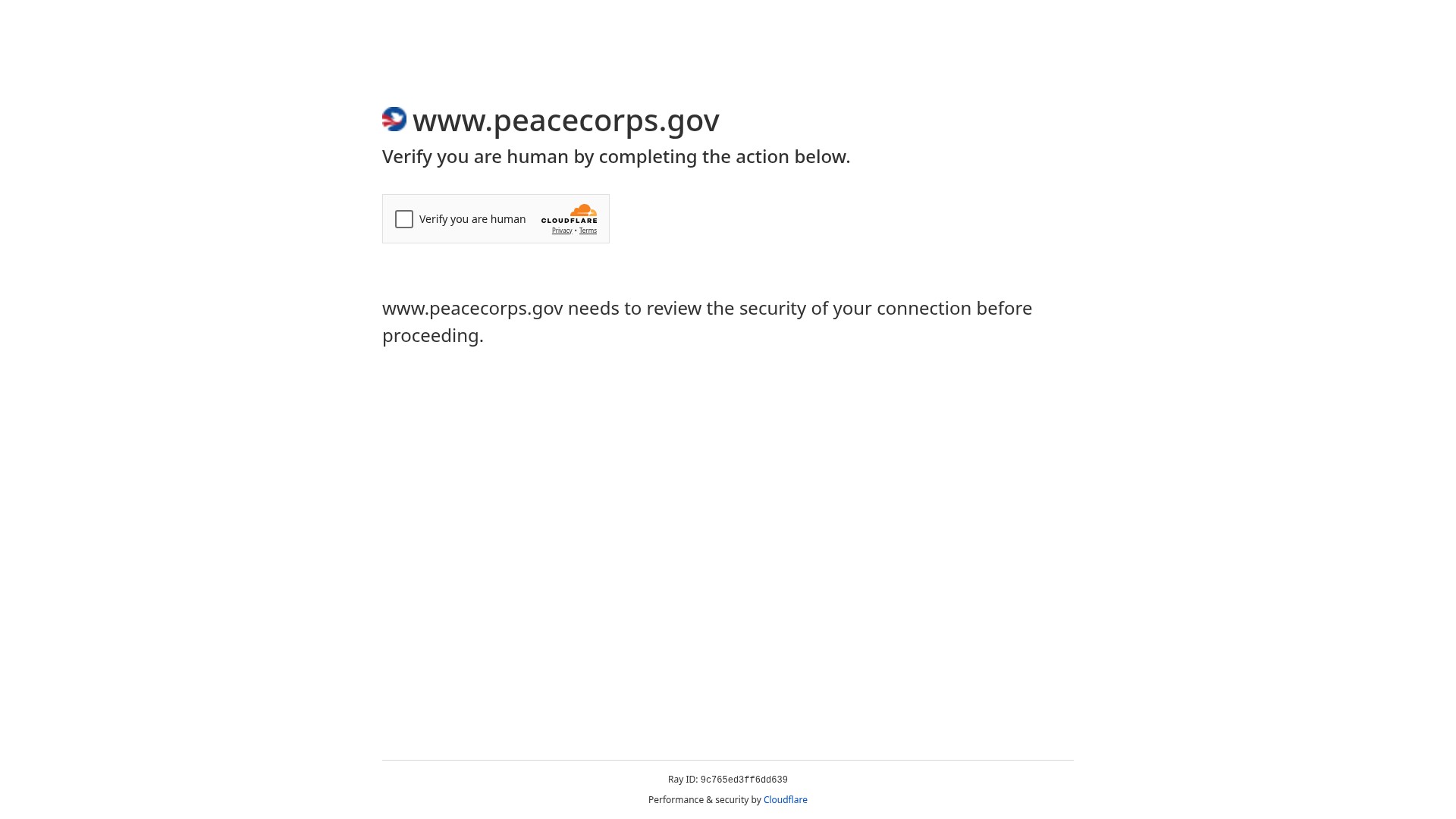 Screenshot of peacecorps.gov